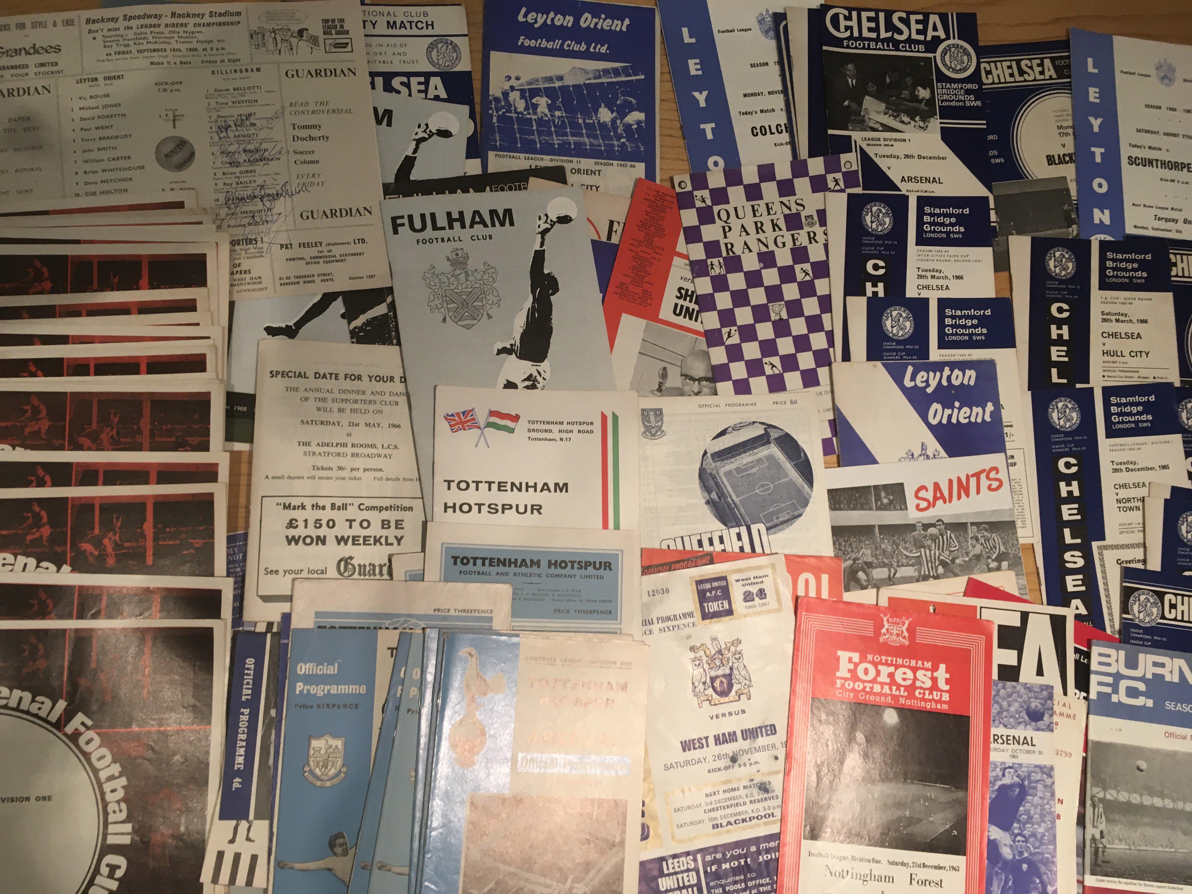 1960s Football Programmes: Quantity of mainly London clubs in very good condition. Includes 23 Arsenal homes from 70/71 all with tokens. Instructions to sell. (Est 100)