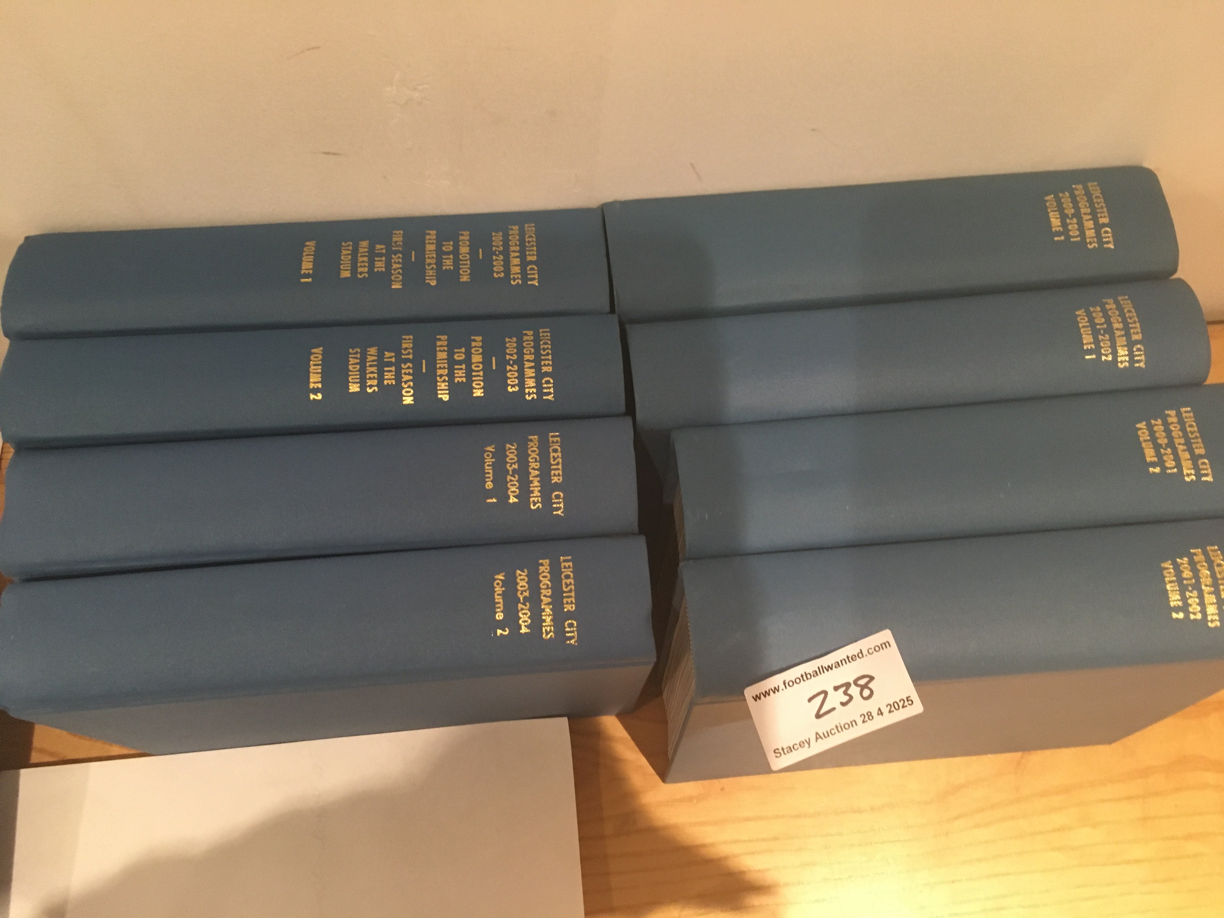 Leicester City Home Bound Football Programmes: A complete run from 2000/2001 to 2003/2004 which includes first season at Walker Stadium. 4 seasons in 8 volumes.