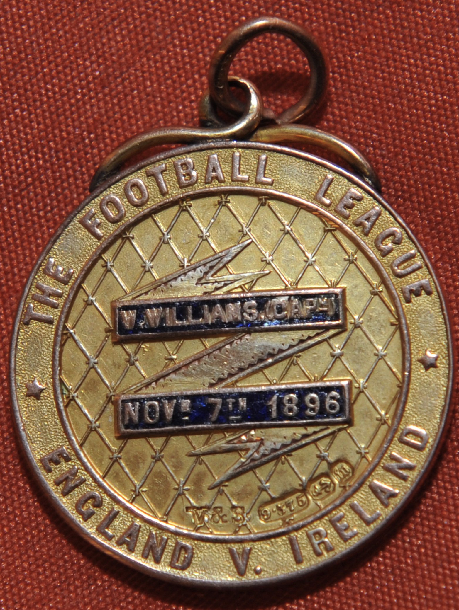 Billy Williams West Brom 1896 Football League Medal: 9ct gold medal in which Billy was captain. Match ended Irish League 0 Football League 2 played in Belfast. Stunning medal has his name on and date of match.