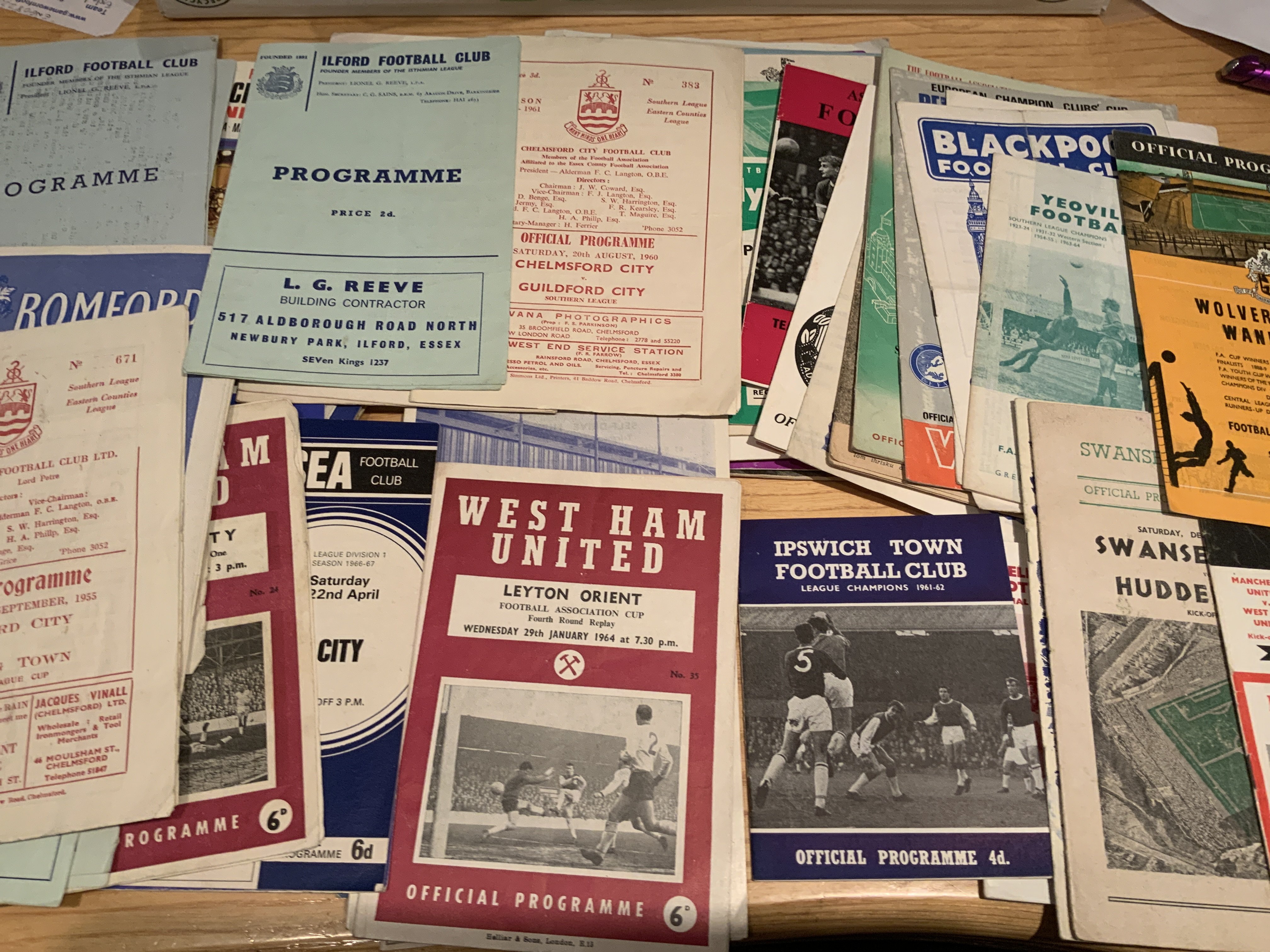 1960s Football Programmes: Wide range of home clubs to include non league with a few earlier. Good. (est 50)