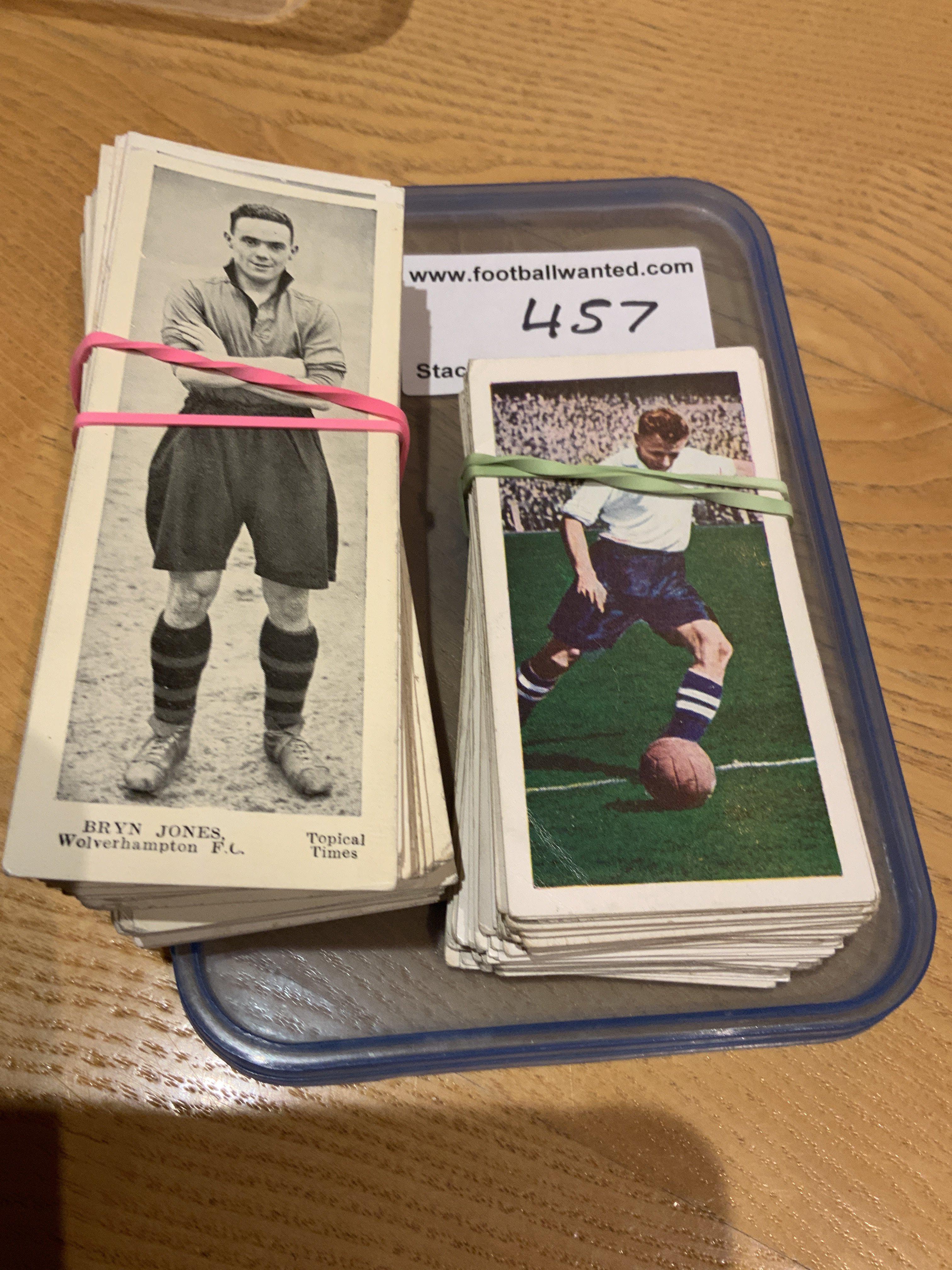 Football Card Collection: 78 x Chix Famous Football cards from 3 different sets and 92 of the small Panel Portraits made by Topical Times. Mainly good with slight duplication. (170)