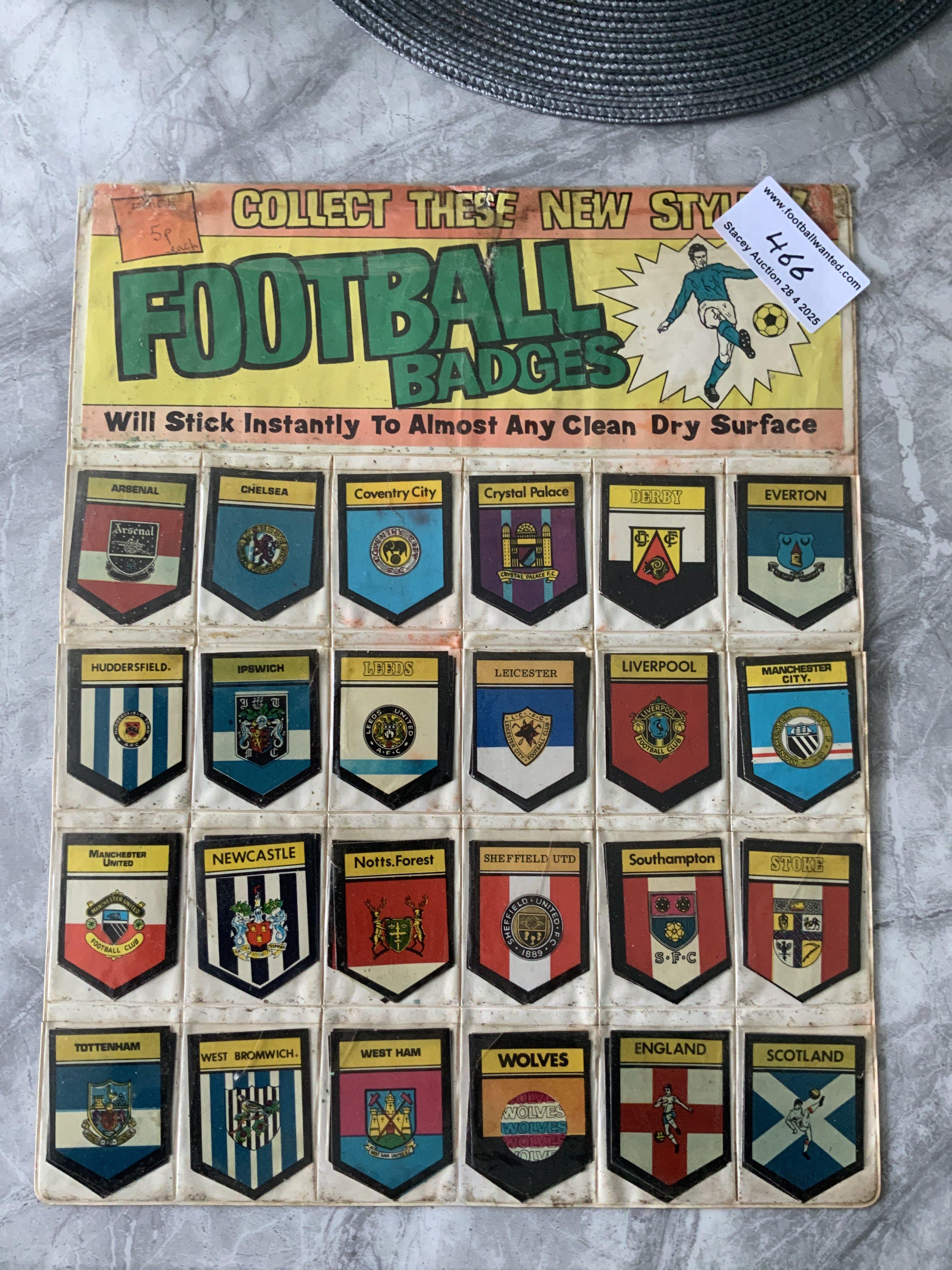 Babs Display Folder Of Football Club Sticker Cards: 3 x 24 cards of club badges in an original display folder. Excellent. (72)
