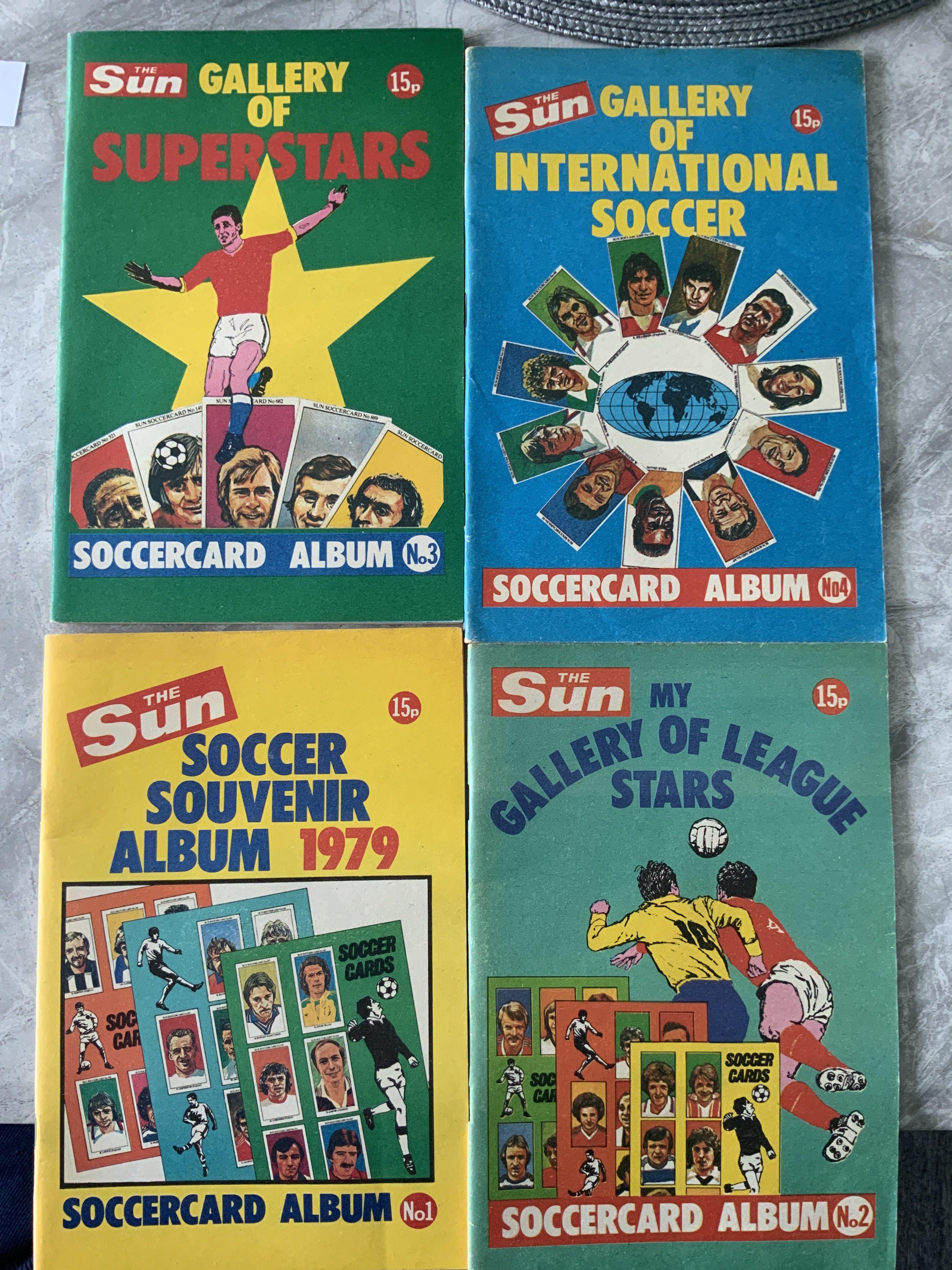 The Sun Soccercards Complete Loose Set + All 4 Albums: All 1000 cards in excellent condition plus the 4 matching empty albums.