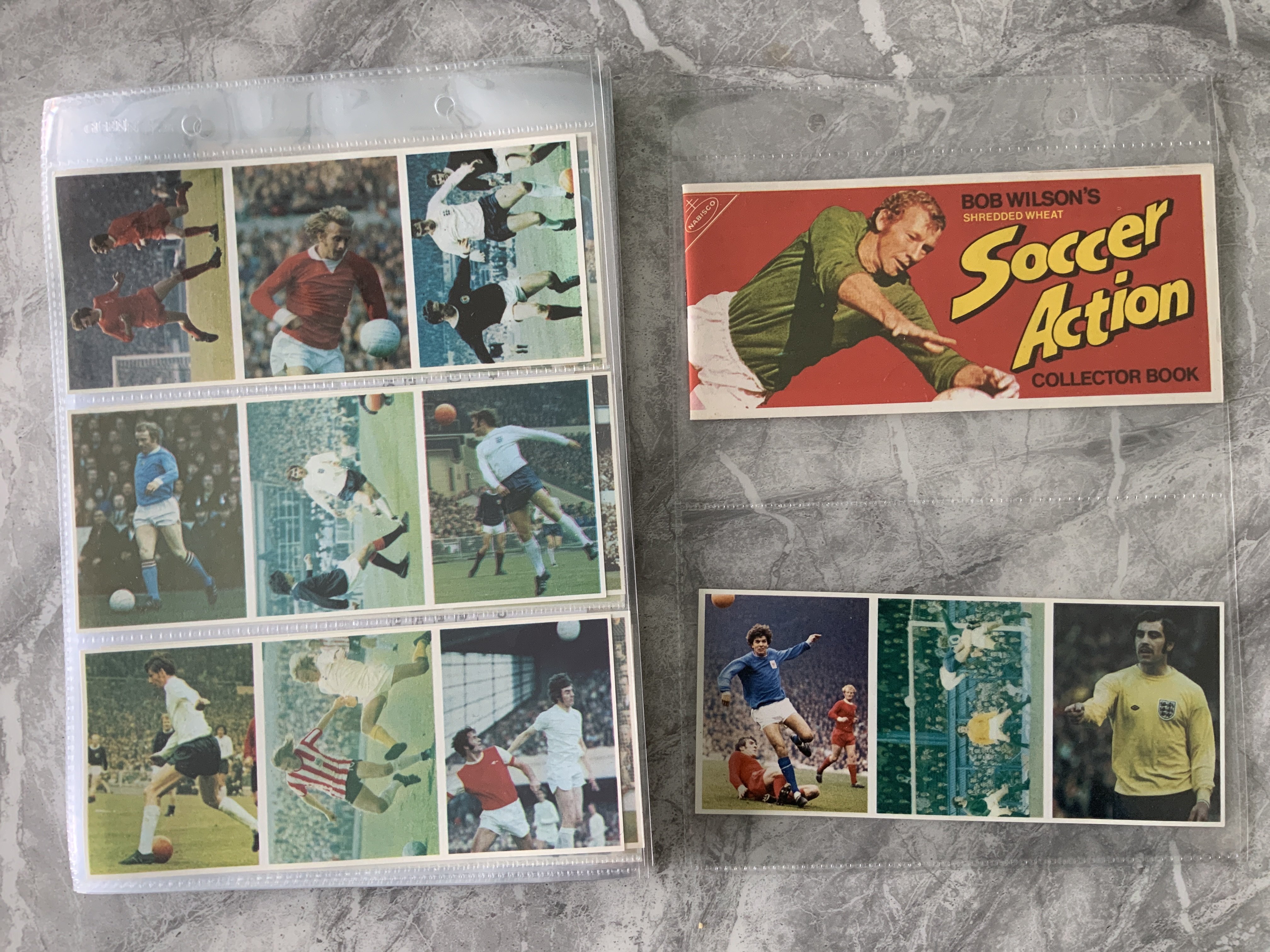 Nabisco Bob Wilson Set Of Uncut Football Cards: Full set of 30 uncut cards plus empty Shredded Wheat Collectors Book.