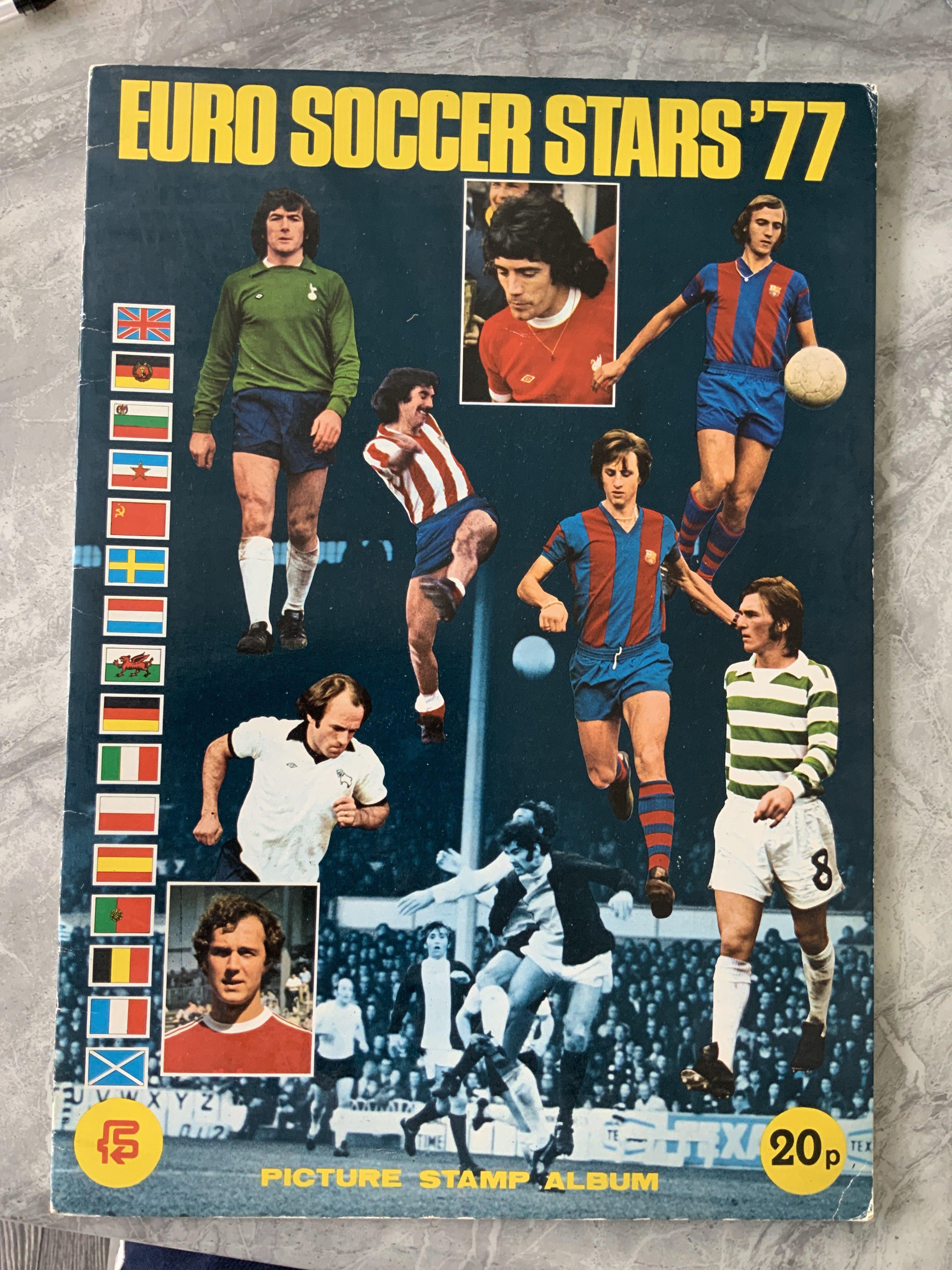 FKS 1977 Euro Soccer Stars Complete Set Of Cards: Loose set of 135 mint cards plus empty album. Hard to obtain.