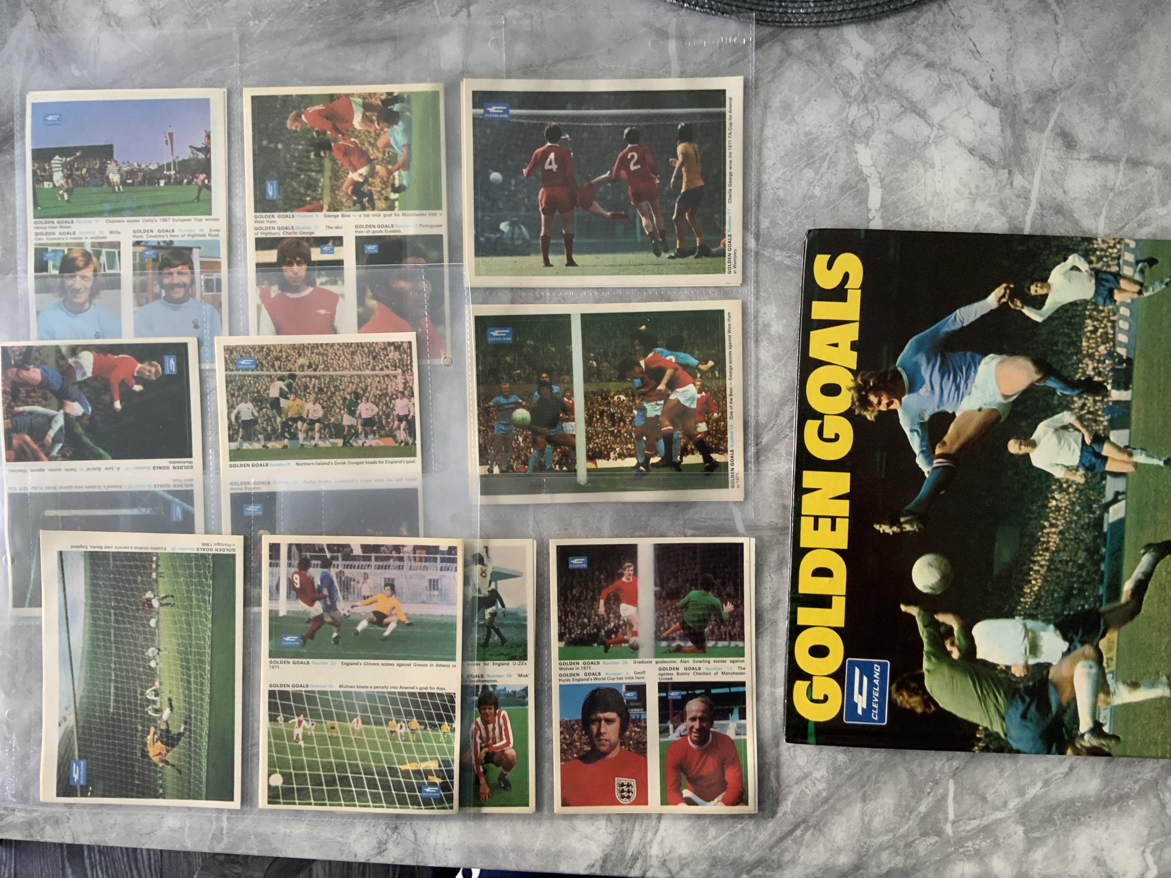 Cleveland Golden Goals Uncut Football Cards: Full uncut set of 41 cards plus empty hardback album. Excellent.