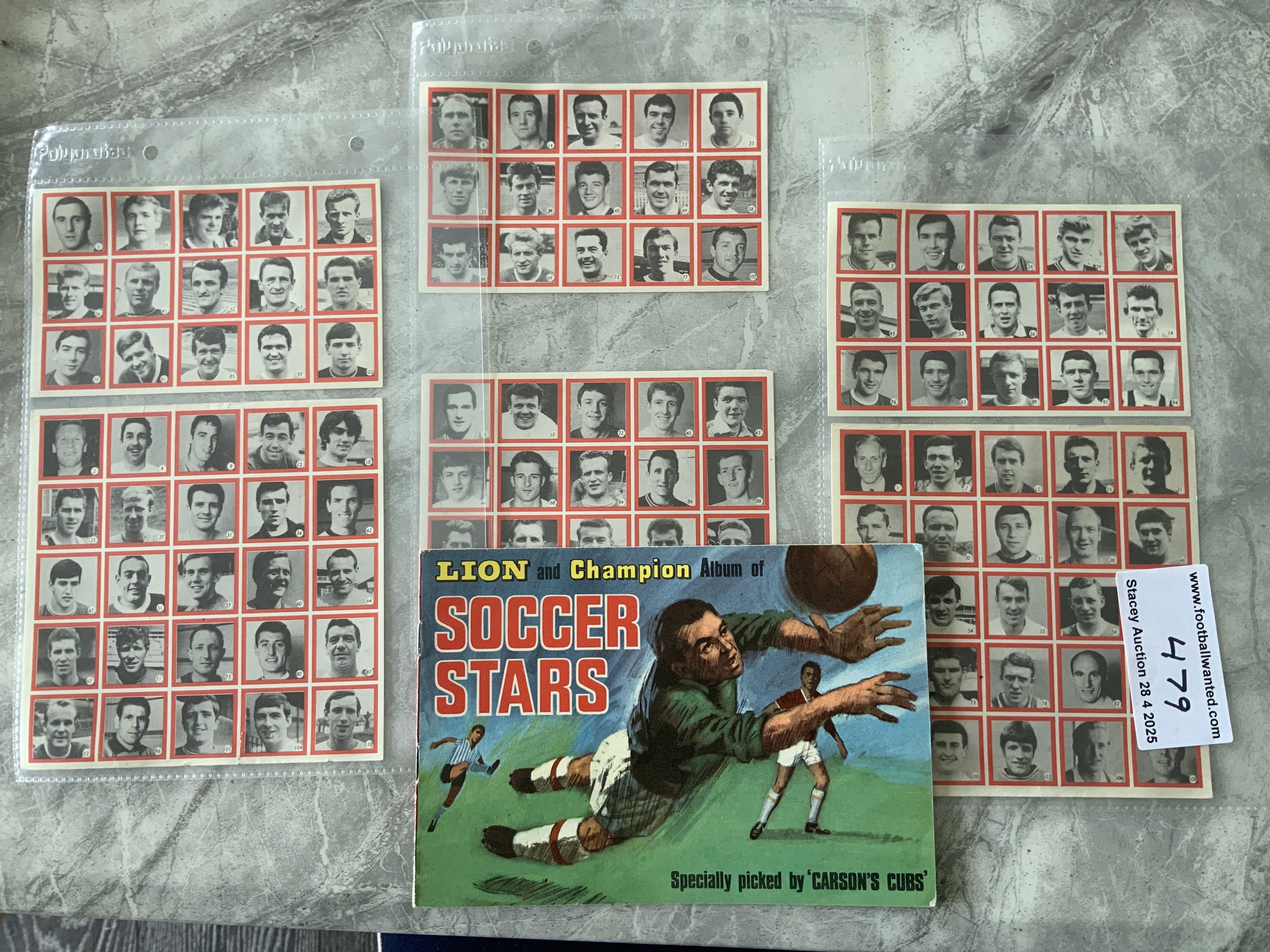 Fleetway Complete Uncut Set Of Soccer Stars Cards: All 100 uncut cards plus an empty album of the set from Lion and Champion.