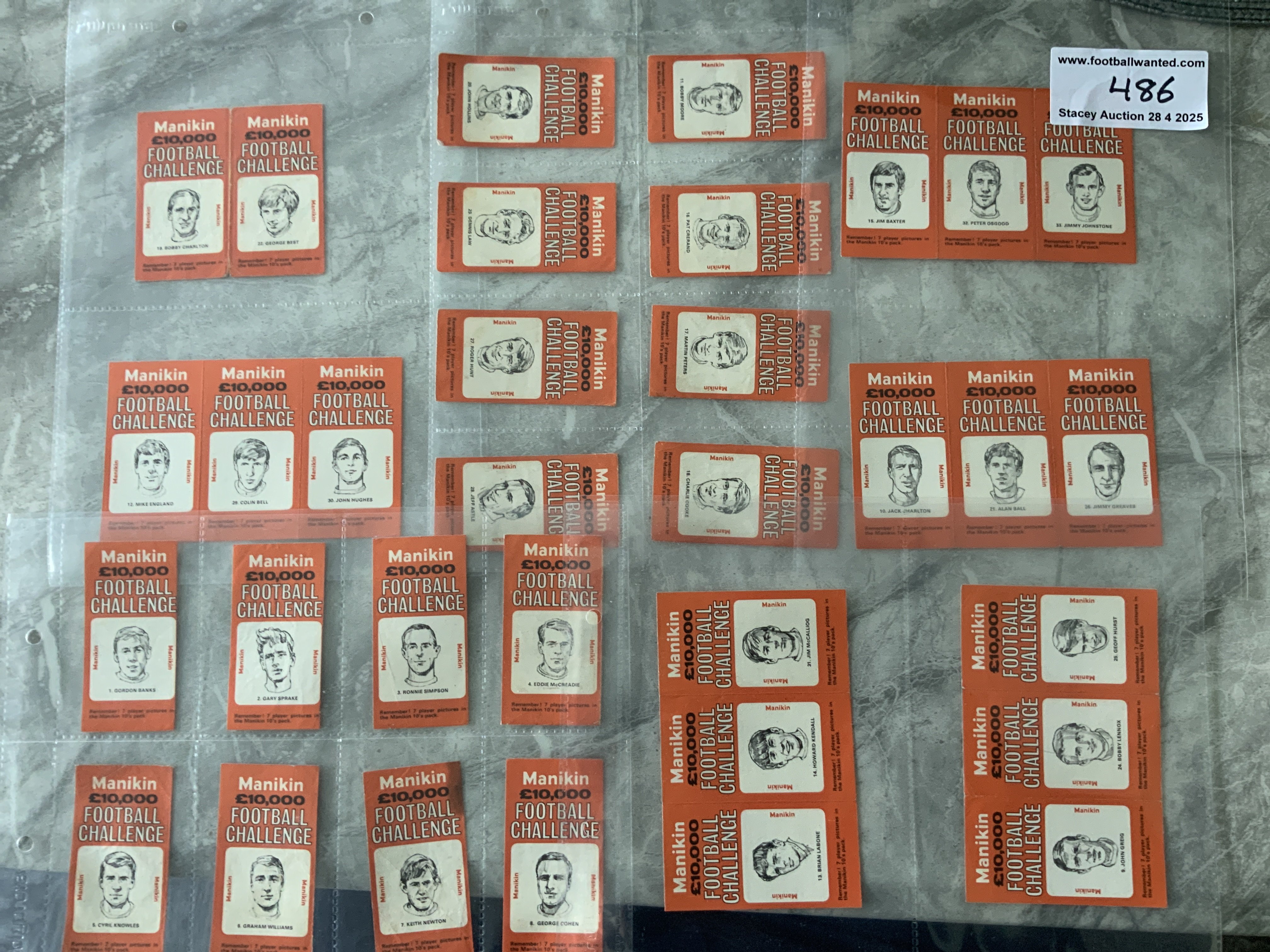 Mankin Football Card Complete Set: Mankin Football Challenge complete set of 33 including 5 uncut sheets in excellent condition.