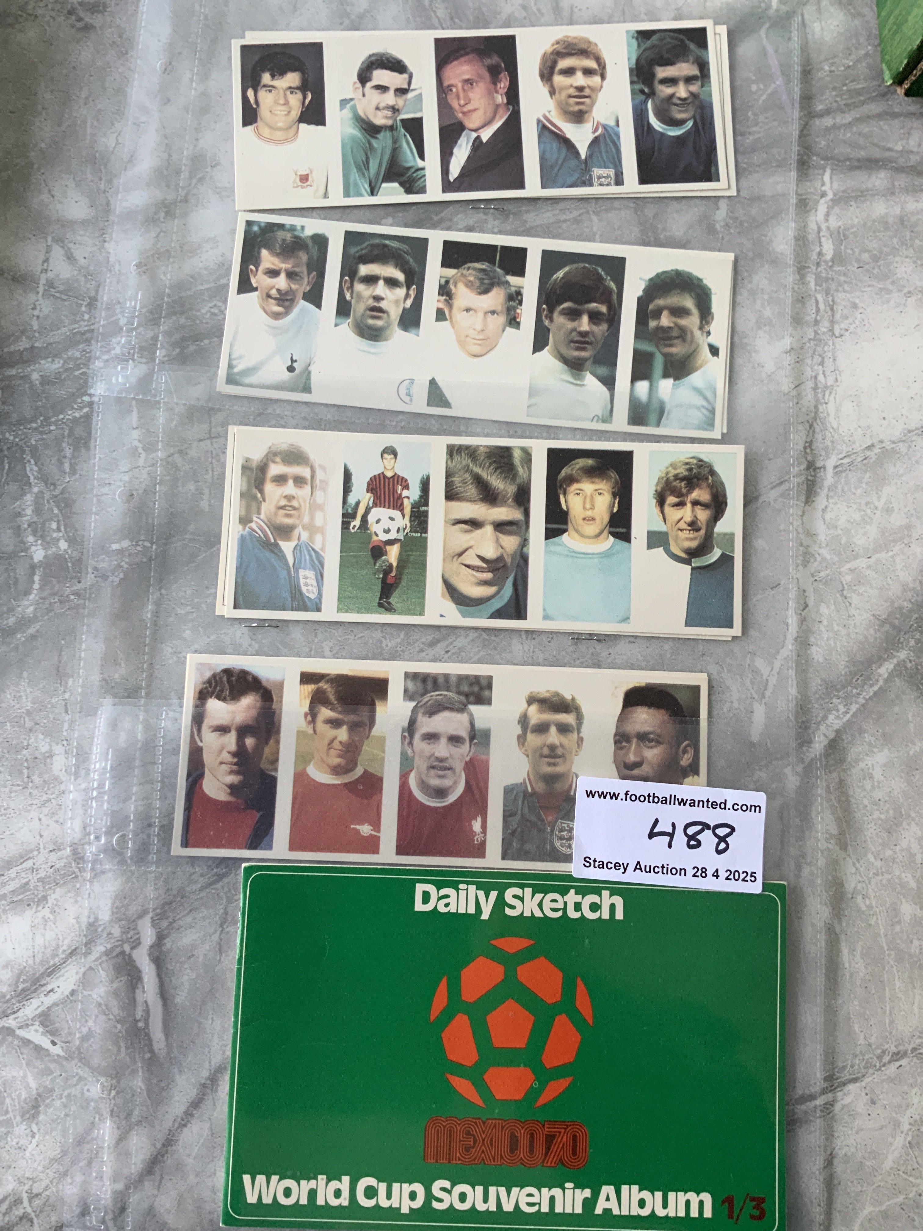 Daily Sketch 1970 Complete Set Of Football Cards: Complete set of 40 uncut cards with empty mint condition album.