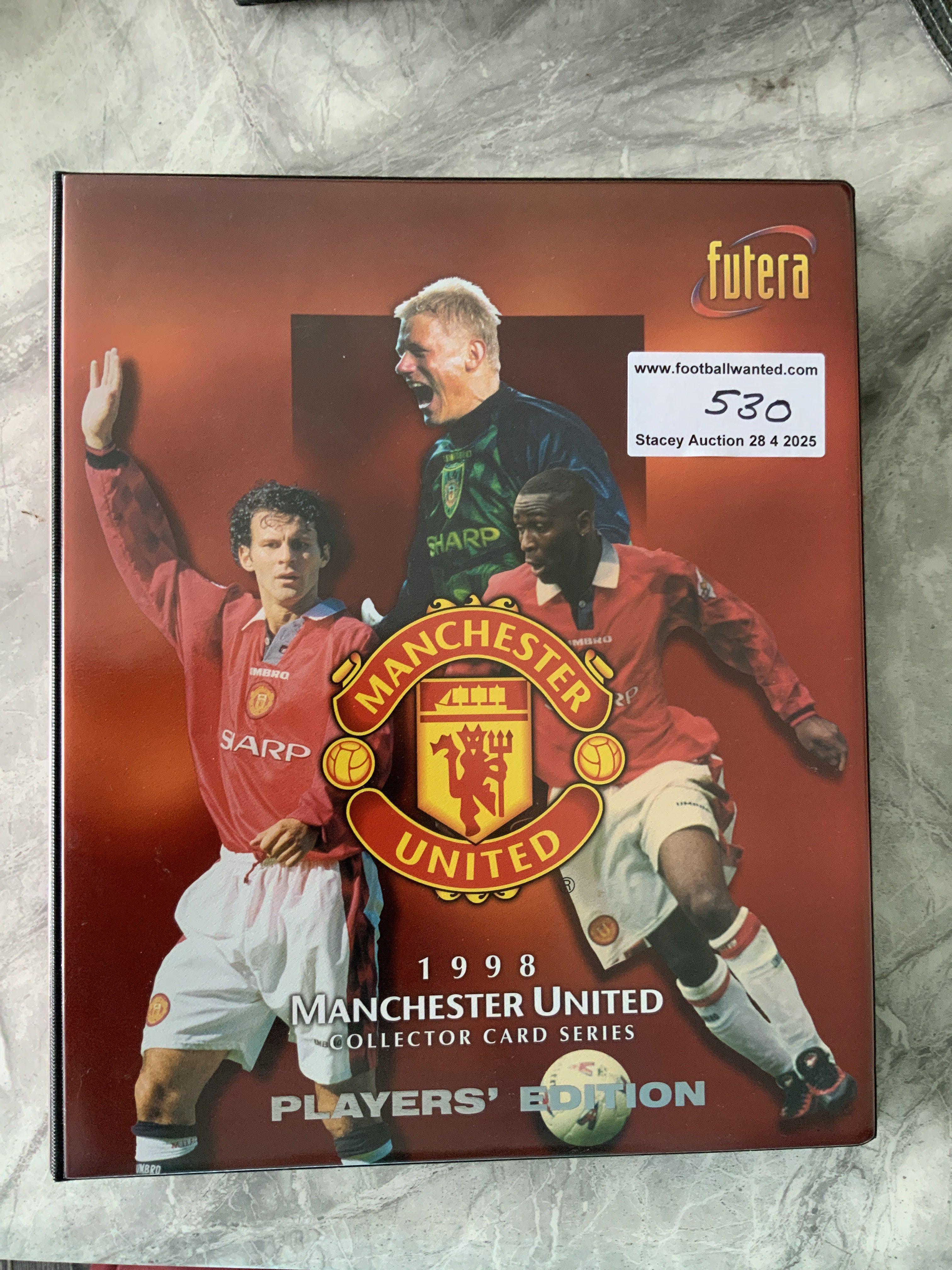 Manchester United Complete Futera Football Card Set: Limited edition number 74 of 500 from 1998 with certificate and collectors folder. Full set of 99 cards.