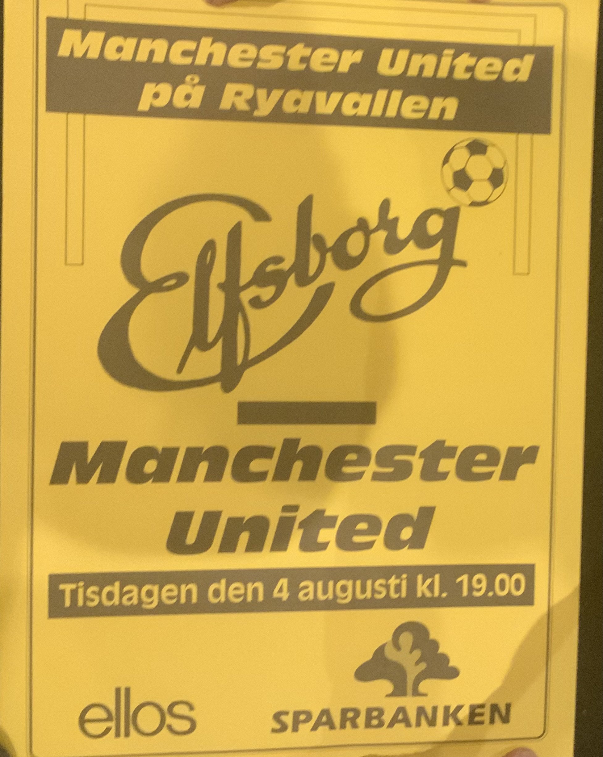 Manchester United Football Match Advertising Posters: Very large train company posters for home matches in the Millennium and an International at Old Trafford. Small away friendly match at Elfsborg and a Guinness Soccer 6 tournament at Manchester. Light duplication. (17)