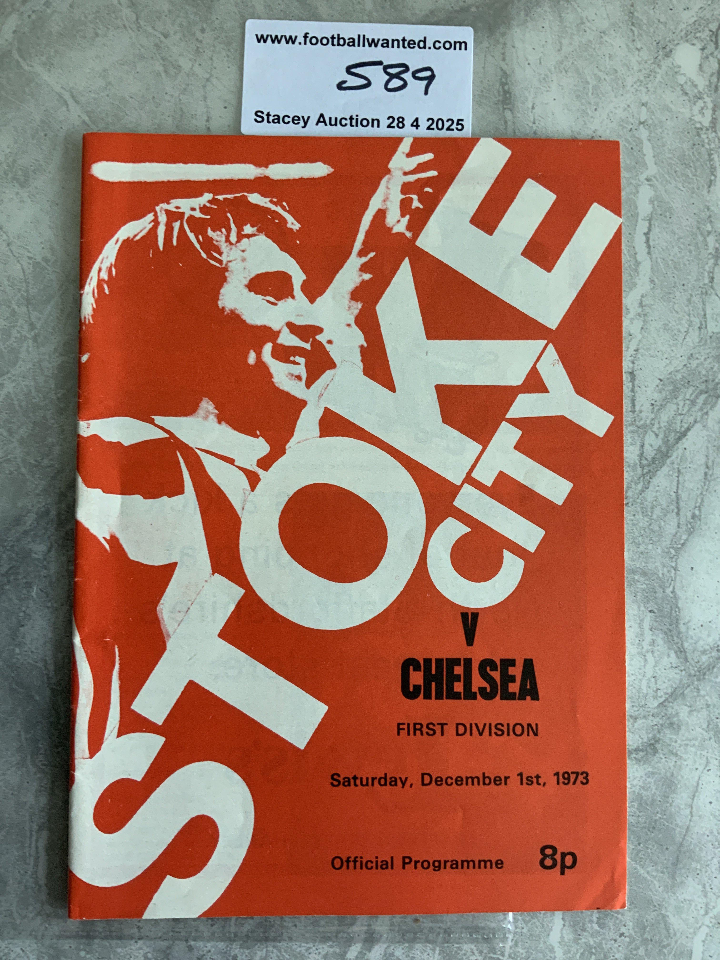 73/74 Stoke City v Chelsea Postponed Football Programme: Hard to obtain dated 1 12 1973. Excellent condition with no writing.