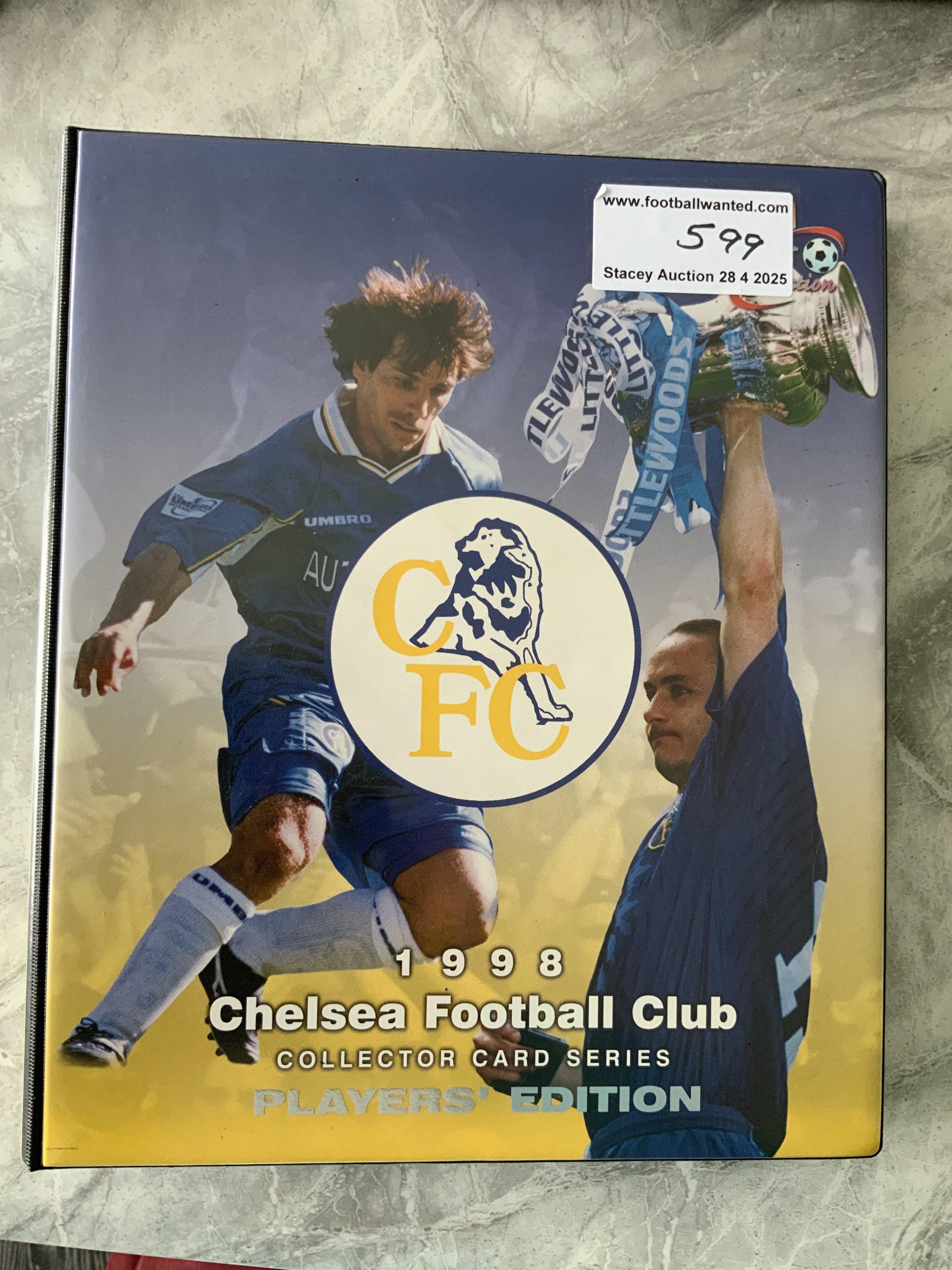 Chelsea Complete Futera Football Card Set: Limited edition number 74 of 500 from 1998 with certificate and collectors folder. Full set of 90 cards.