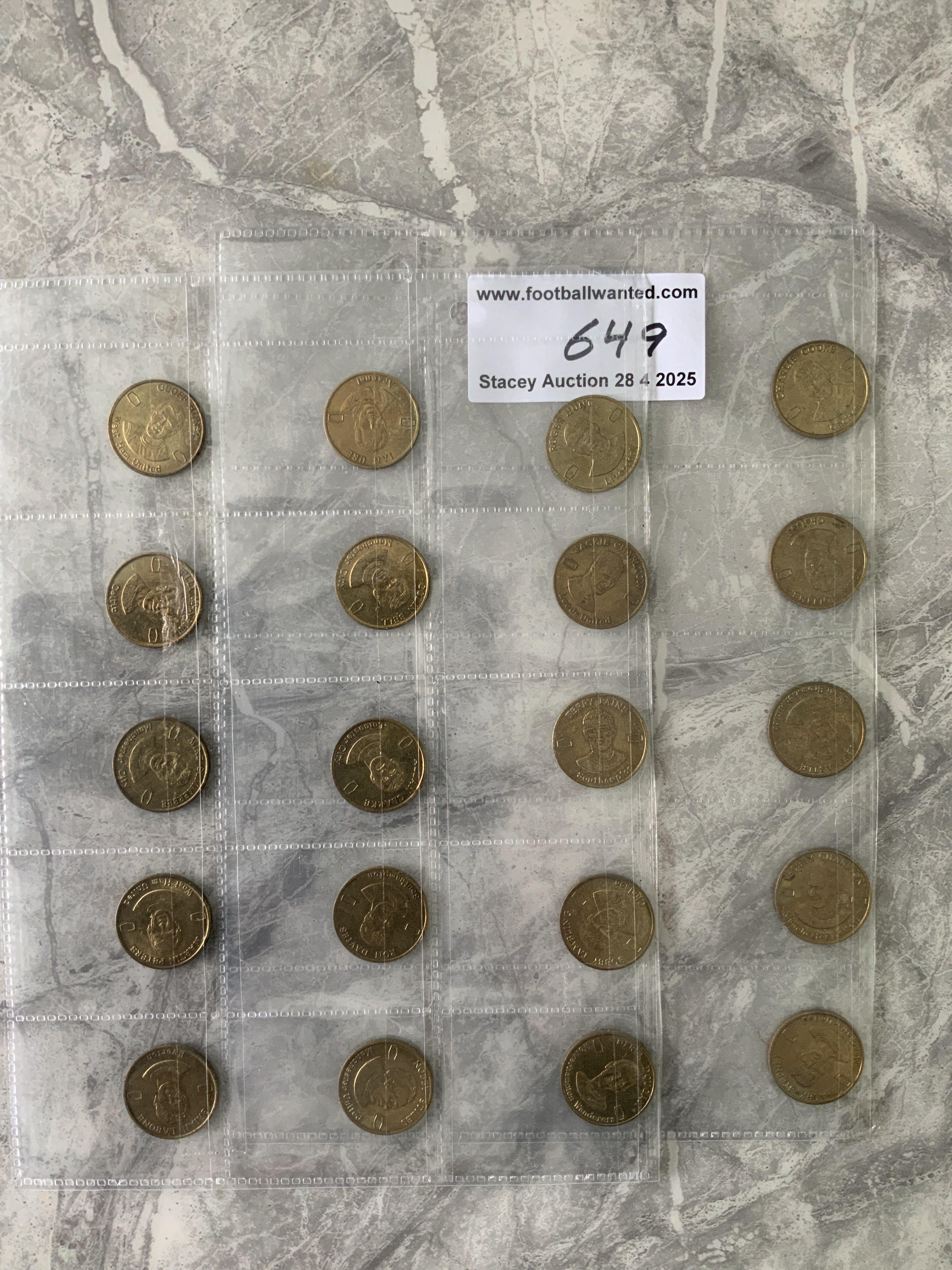 1969 Texaco Famous Footballers Coin Set: Full set of 20 of the harder to obtain set. Includes Ure Bell Hollins Astle Stiles and B Charlton