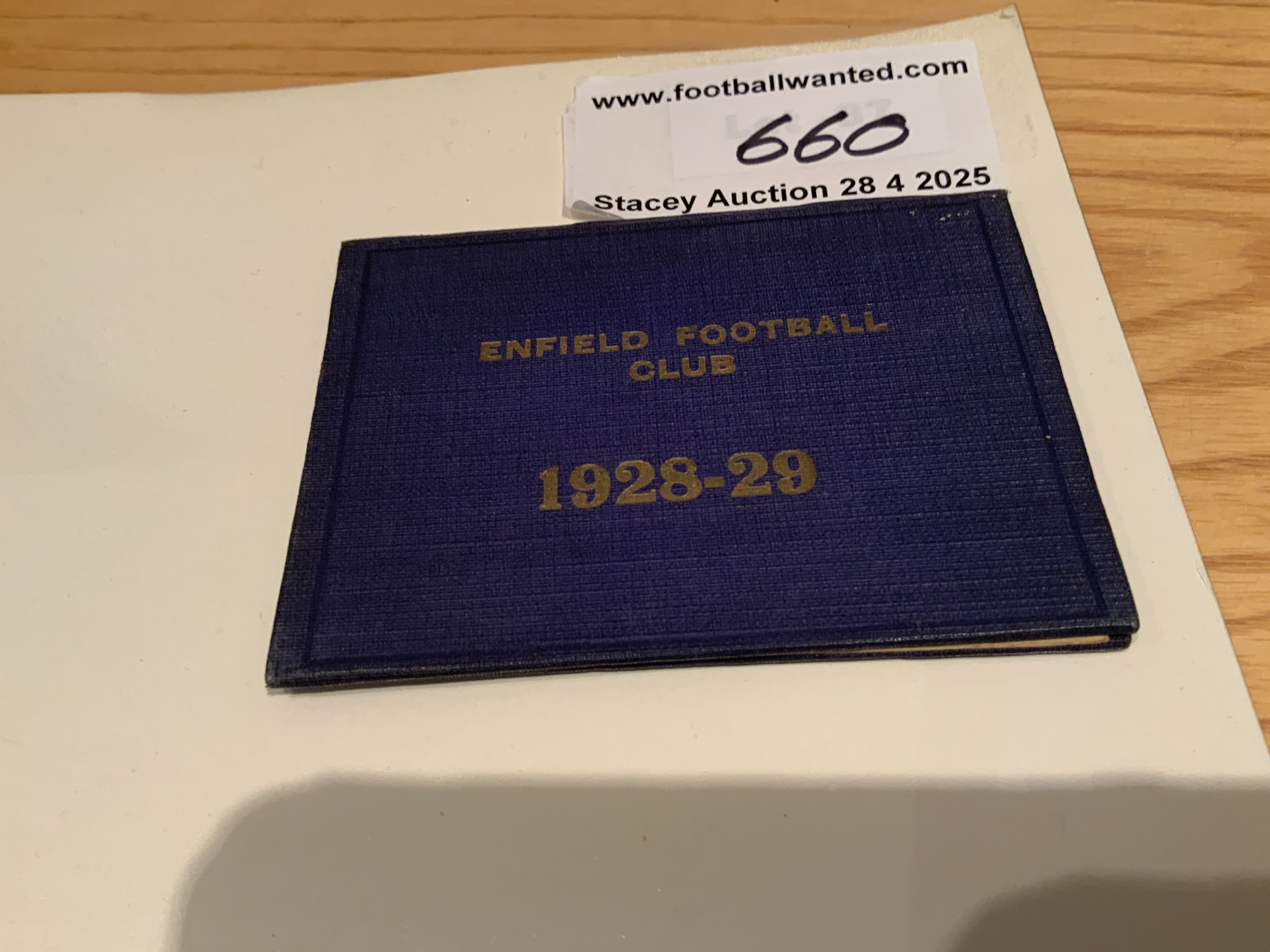 Enfield Football Club 1928/29 Members Pass: Small hardback booklet has fixture list inside and doubles up as members entry pass.