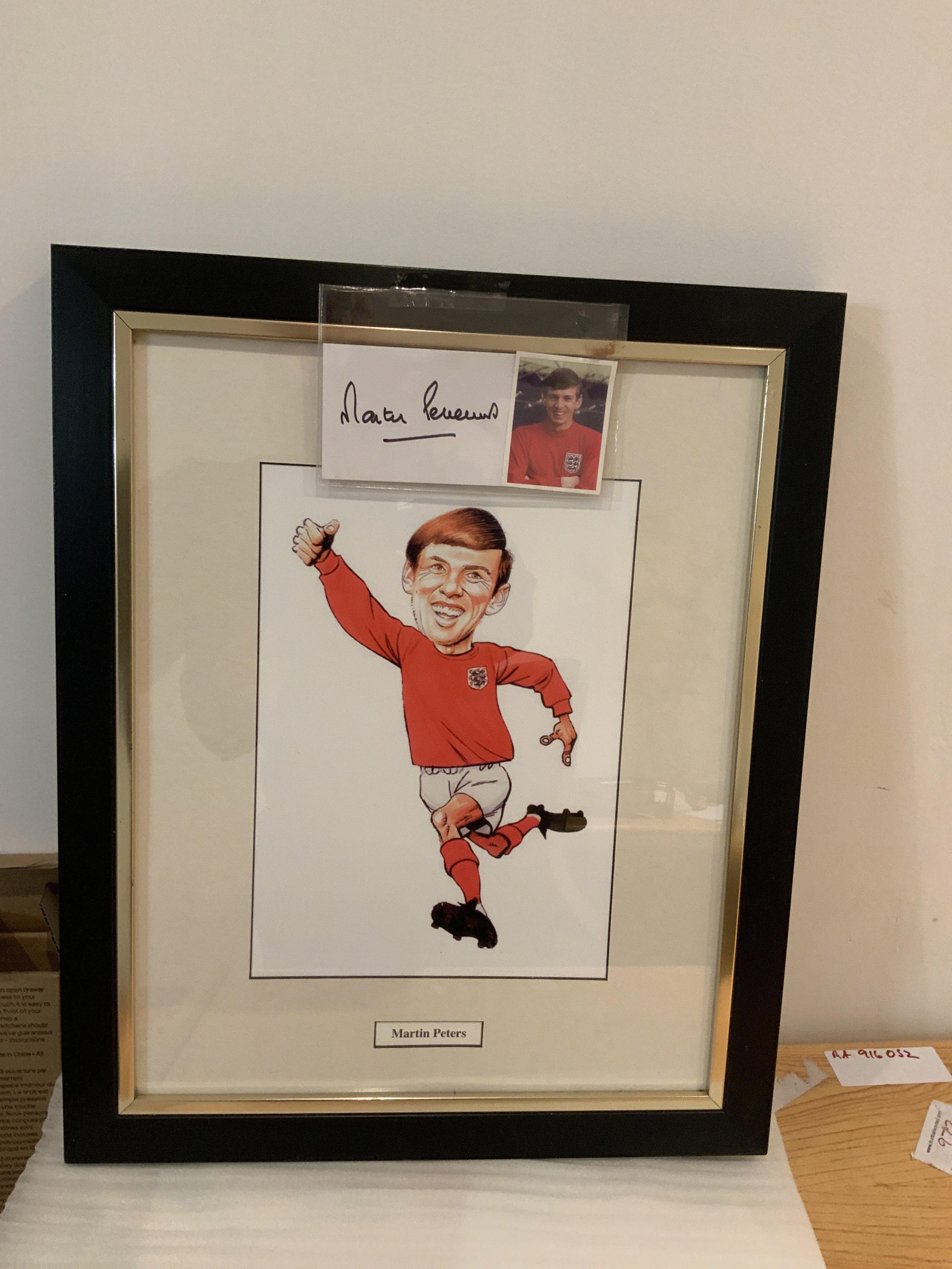 West Ham Signed Framed Football Pictures: Includes Hurst Peters Bonds and Devonshire. Some with COAs. (6)