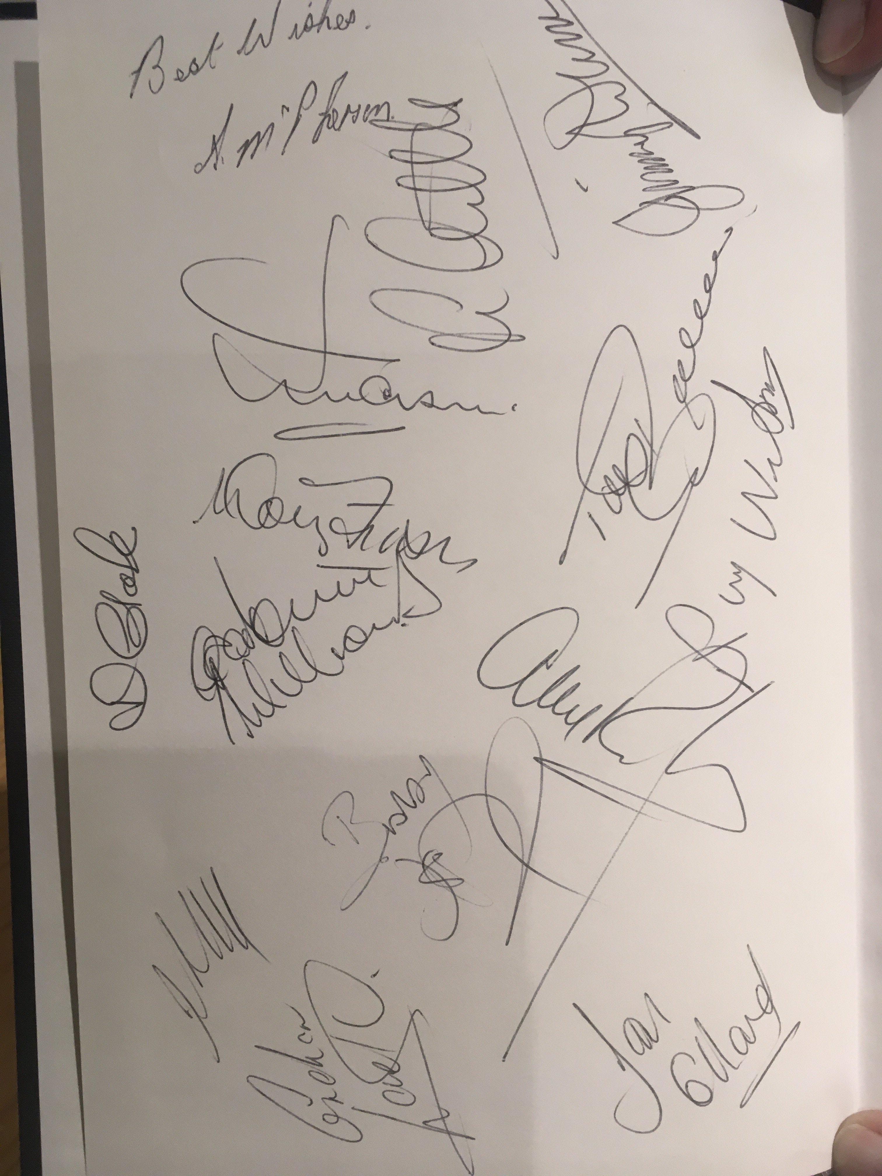 West Brom 1968 FA Cup Final Signed Football Book: When We Won The Cup signed by 14 players in the book. Additionally the fun menu for the book launch is signed by 12. Excellent.