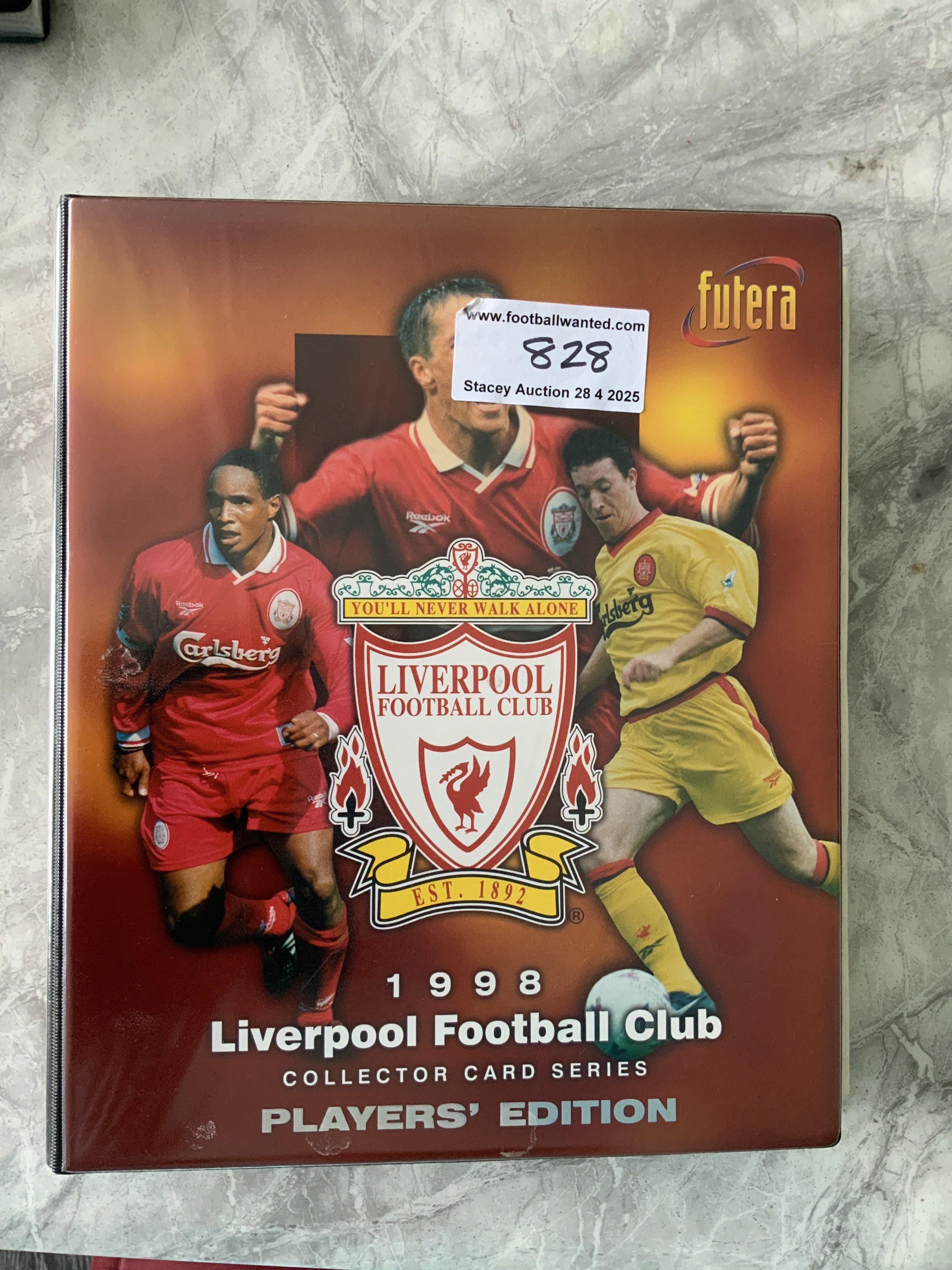 Liverpool Complete Futera Football Card Set: Limited edition number 392 of 500 from 1998 with certificate and collectors folder. Full set of 99 cards.