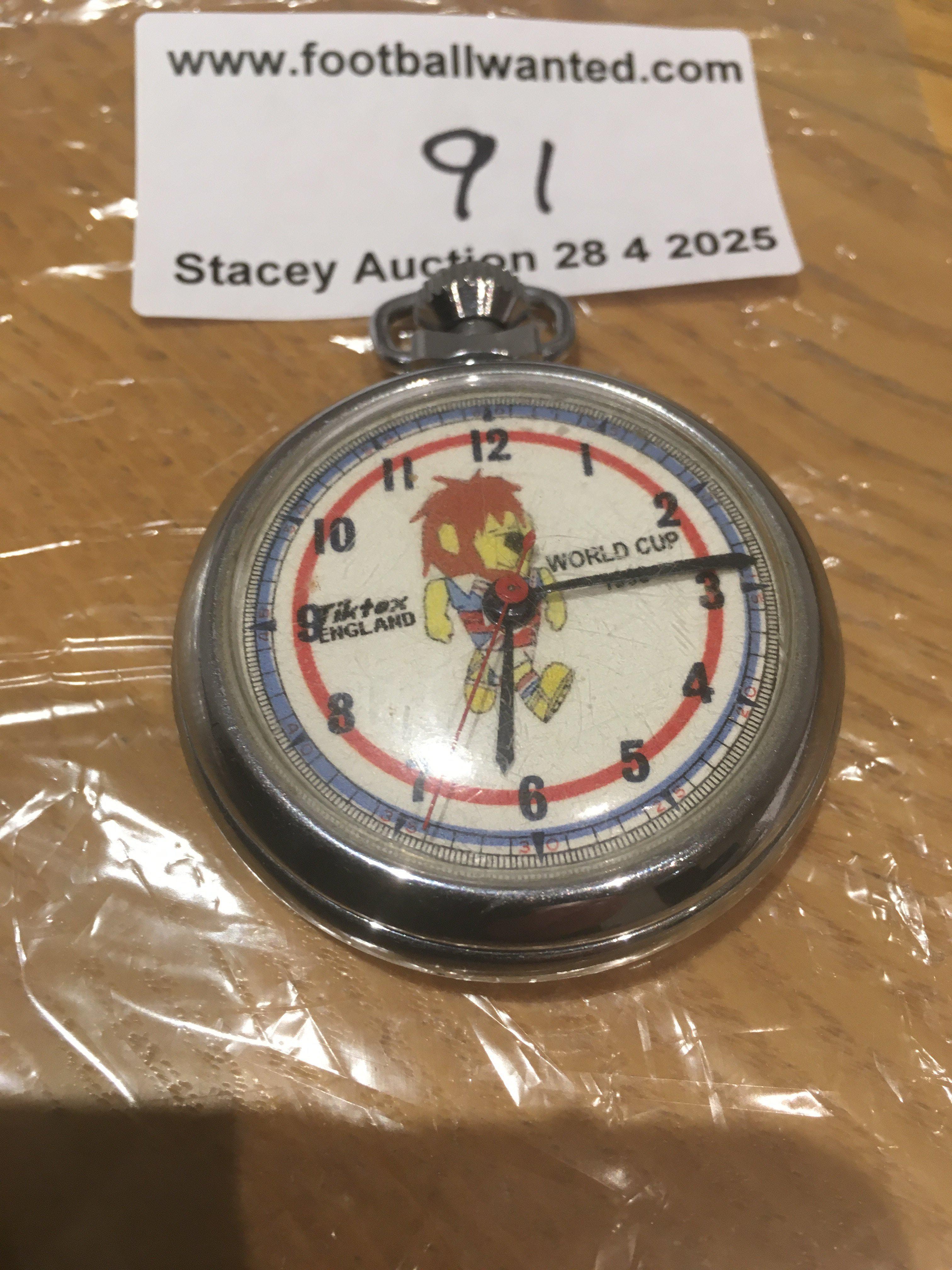 1966 World Cup Willie Football Stopwatch: Stunning original stopwatch featuring WC Willie. Watch states 1966 World Cup and maker. Untested.