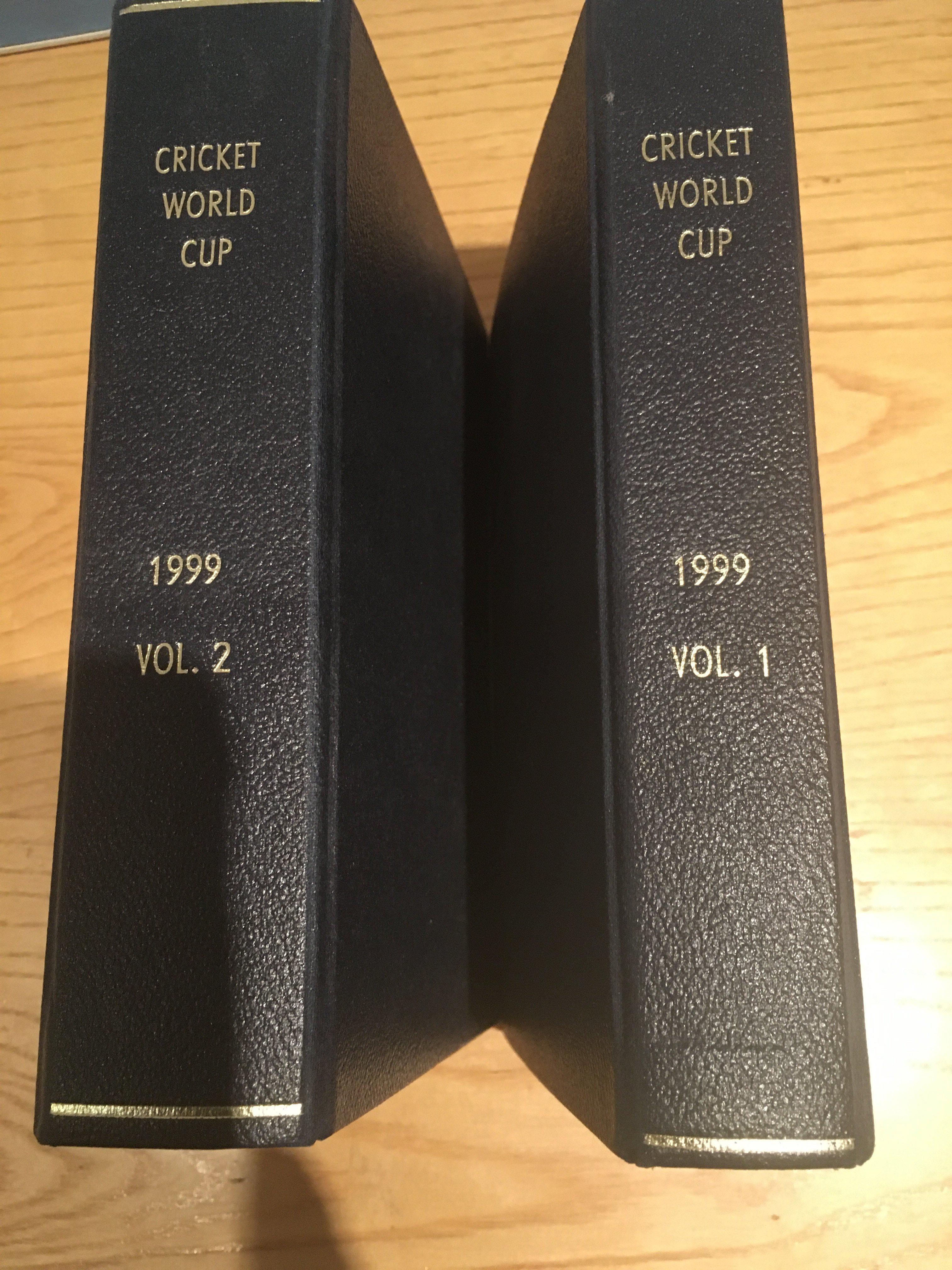 Cricket World Cup 1999: Two bound volumes with all 42 programmes from the tournament at various grounds in England. Australia beat Pakistan in the final.