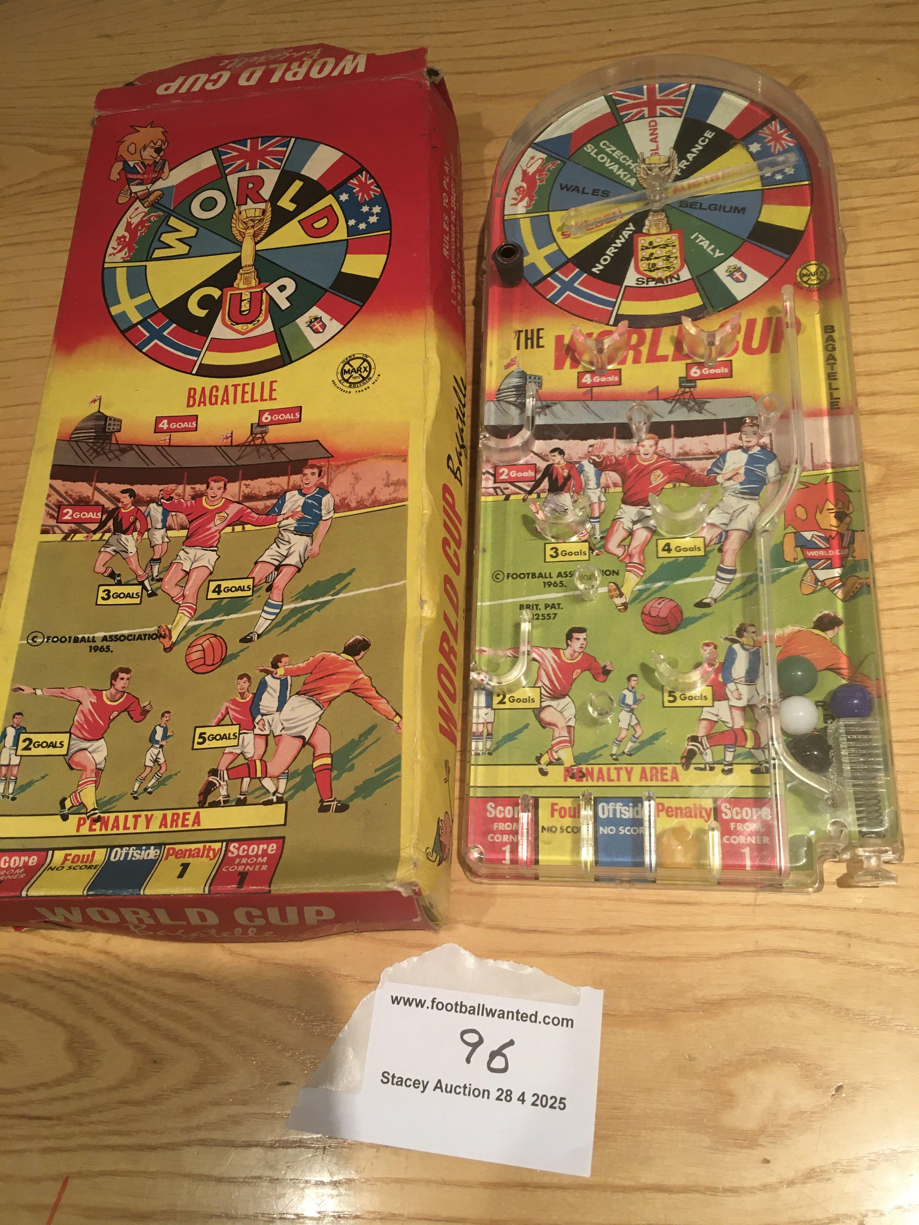 1966 World Cup Willie Bagatelle Game: Boxed in good condition and in working order.
