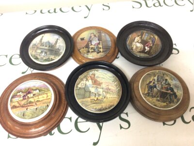 A Collection of Pot lids Paris Exhibition 1878 a View of Pegwell Bay The Battle of the Nile and others (6)  NO RESERVE.
