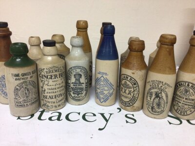 A Collection of Victorian Codd bottles each with moulded trade labels. NO RESERVE.