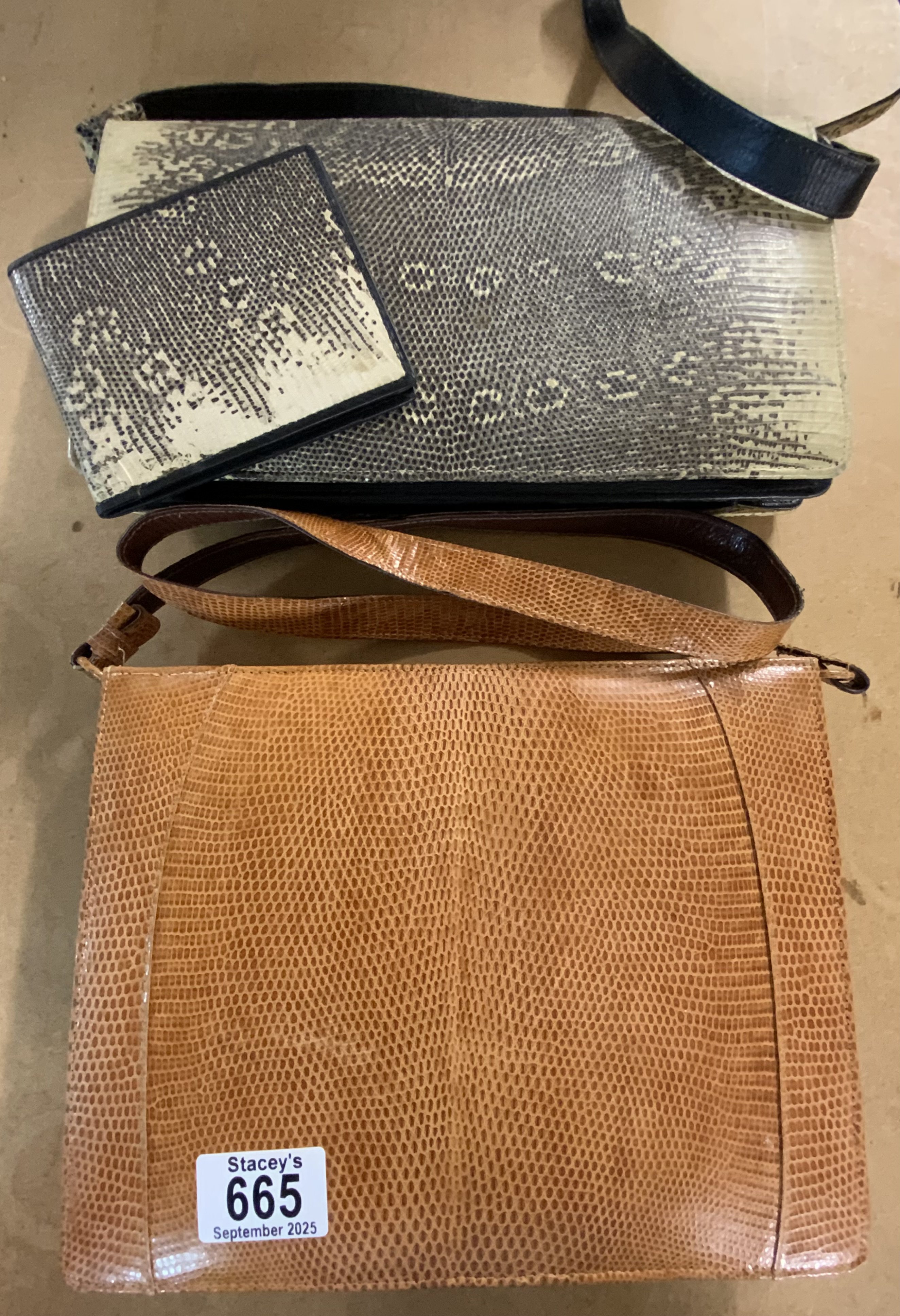 2 1950s vintage evening bags for. Cobra Skin / Lizard Skin.