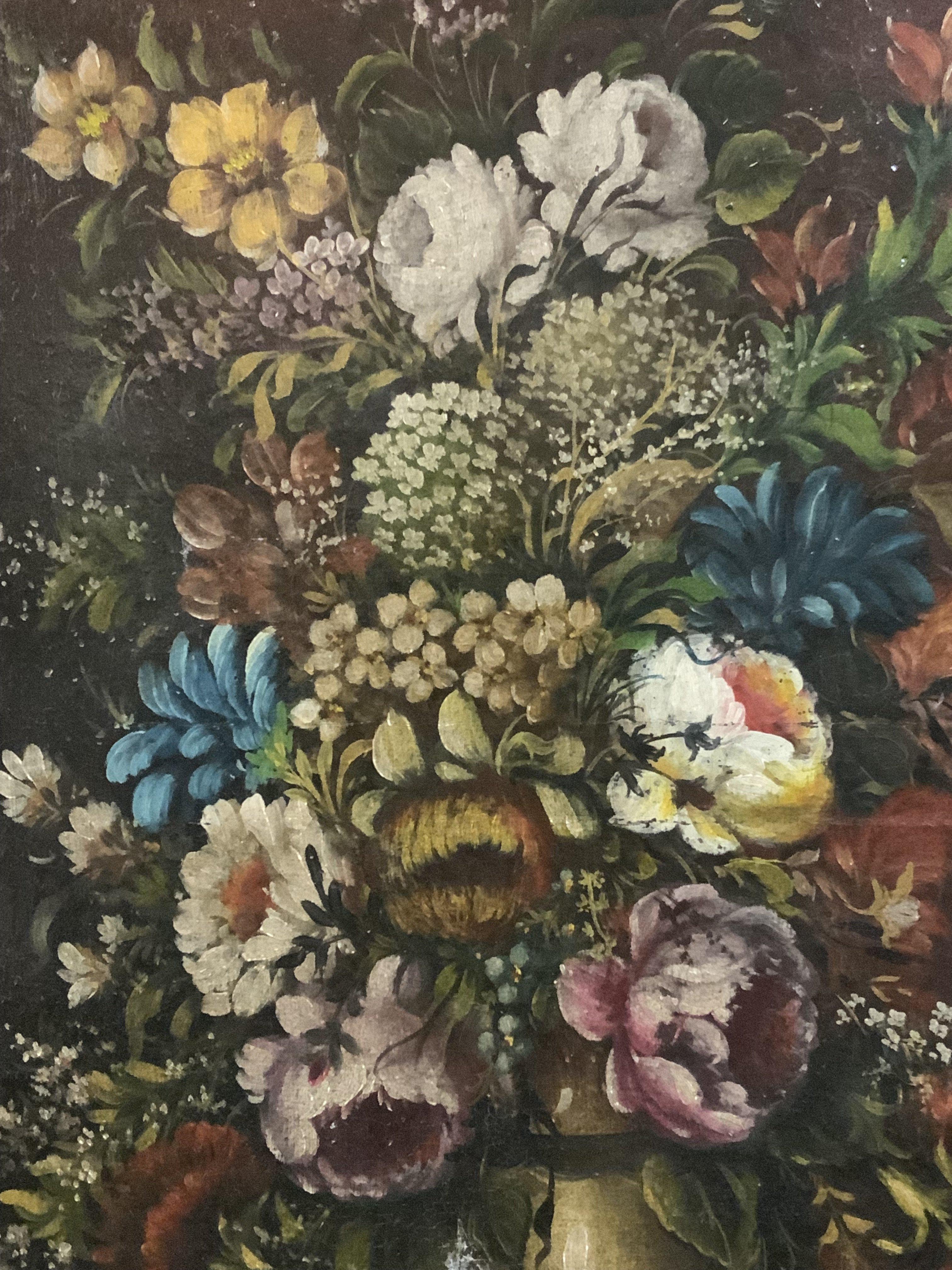 WITHDRAWN - A Still life oil on canvas painting of a bouquet, gilt frame. 92cm x 72cm.- NO RESERVE