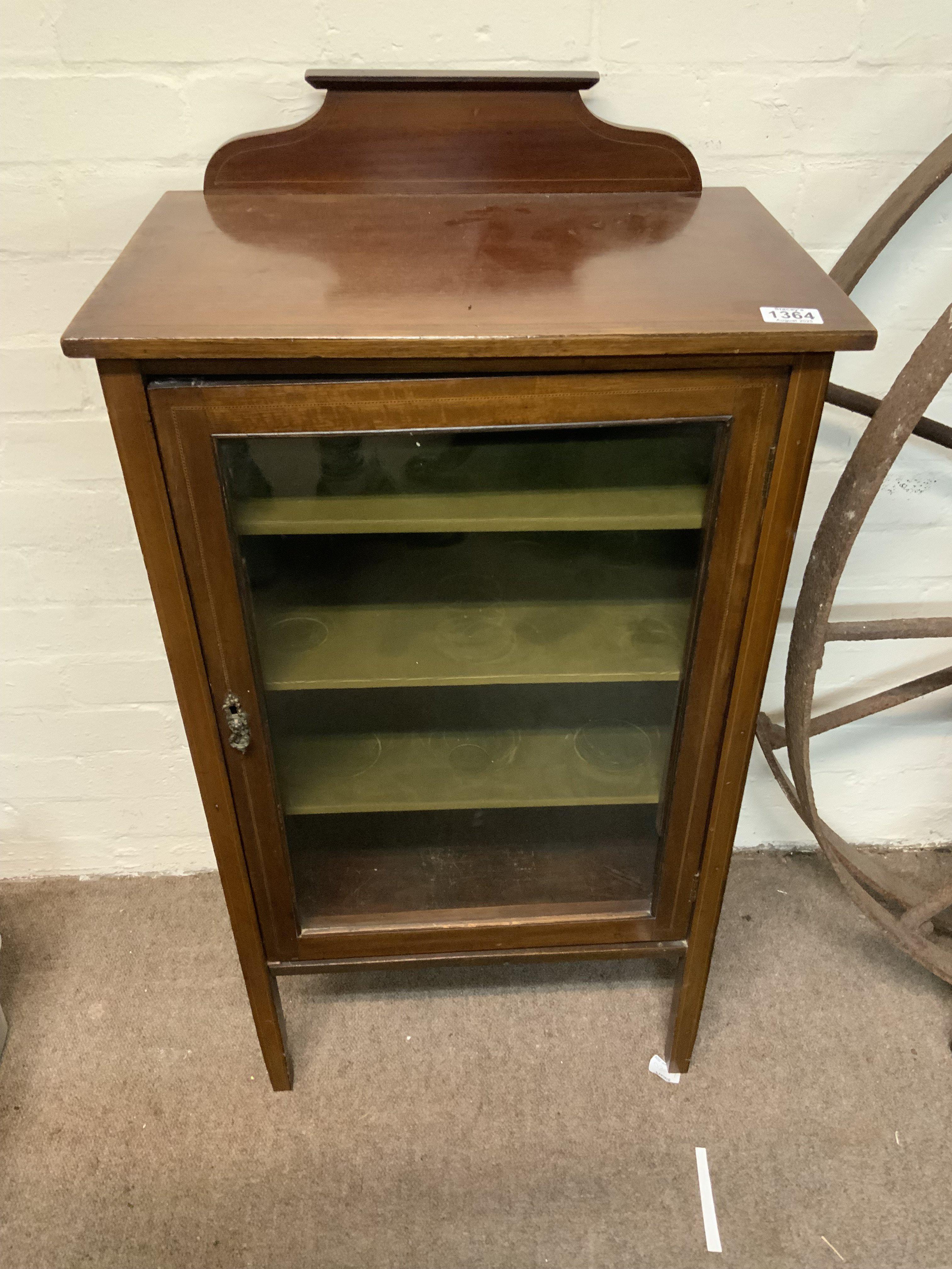 WITHDRAWN - An Edwardian music cabinet, small occasional table, pair of dining chairs, small Edwardian fire screen.- NO RESERVE