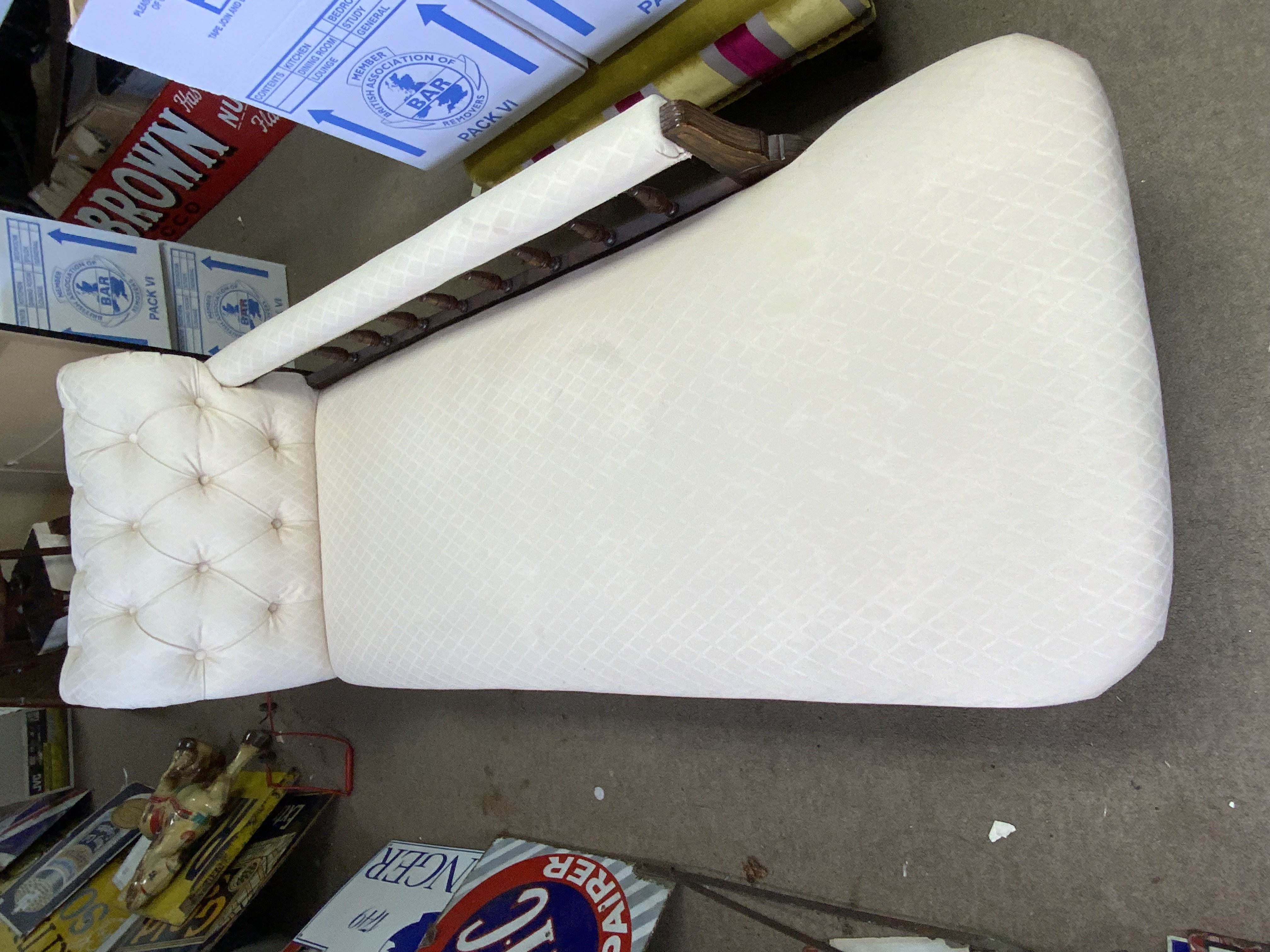 A Victorian upholstered chaise. 170cm x 68cm.