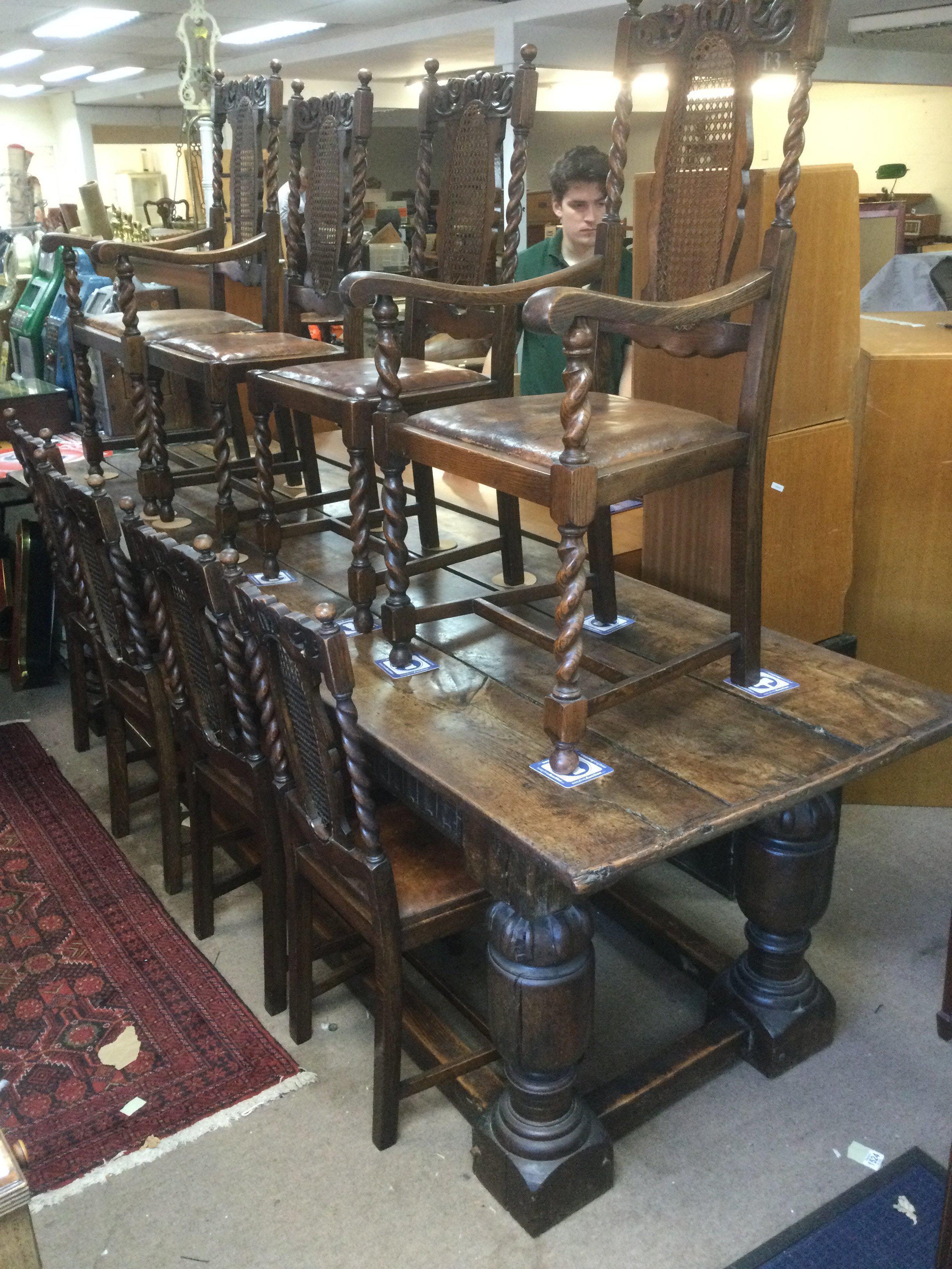 A 17th Century oak refectory table with later alterations, approx 280cm x 85cm x 80cm. Shipping category D.