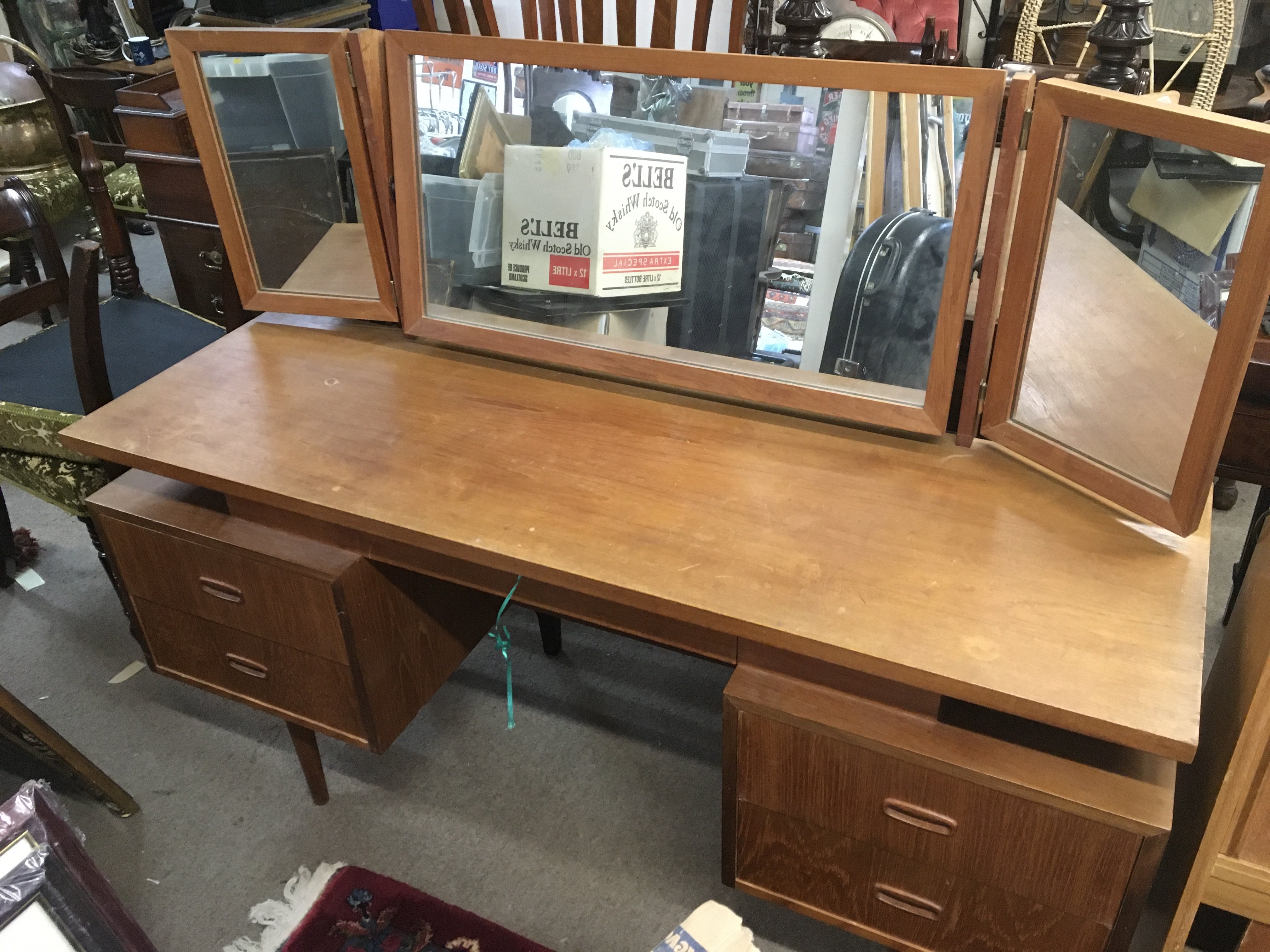 Mid 20th century Teak dressing table 145cm wide 120cm tall
