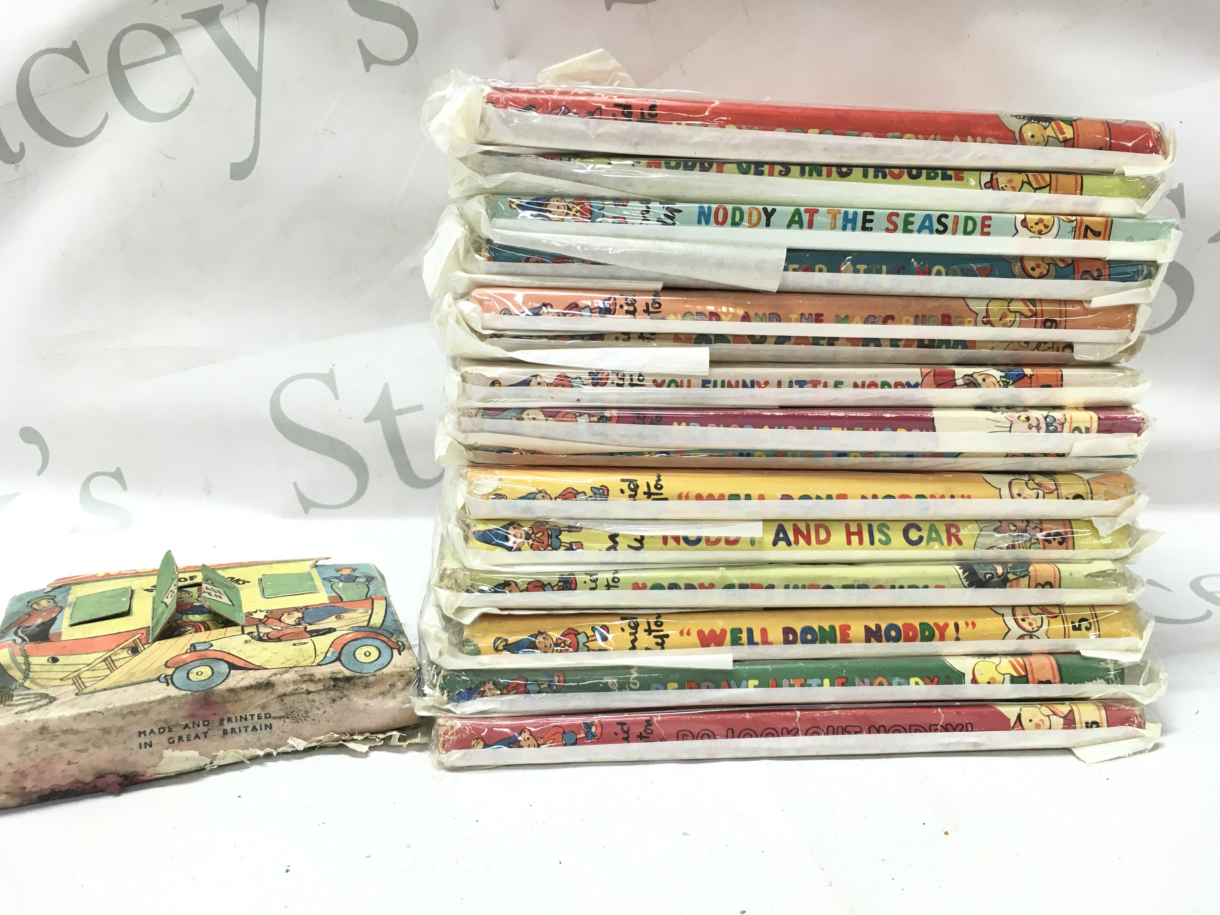 A collection of vintage Noddy books including Noddy goes to Toyland and strip books. Postage category B