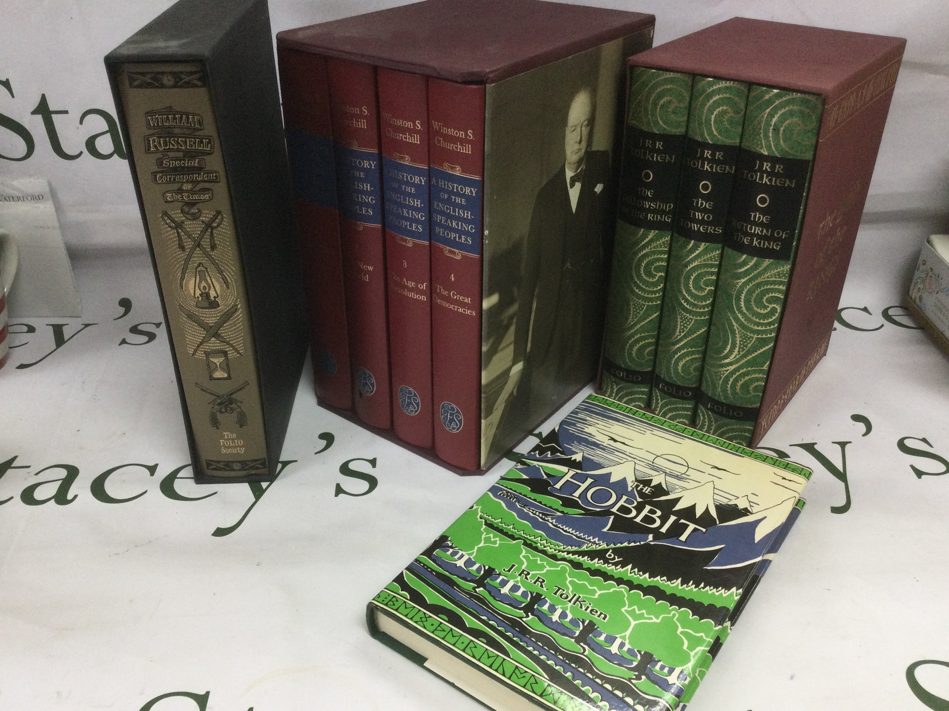 A small quantity of Folio Society books including JRR Tolkien examples. Shipping category D.