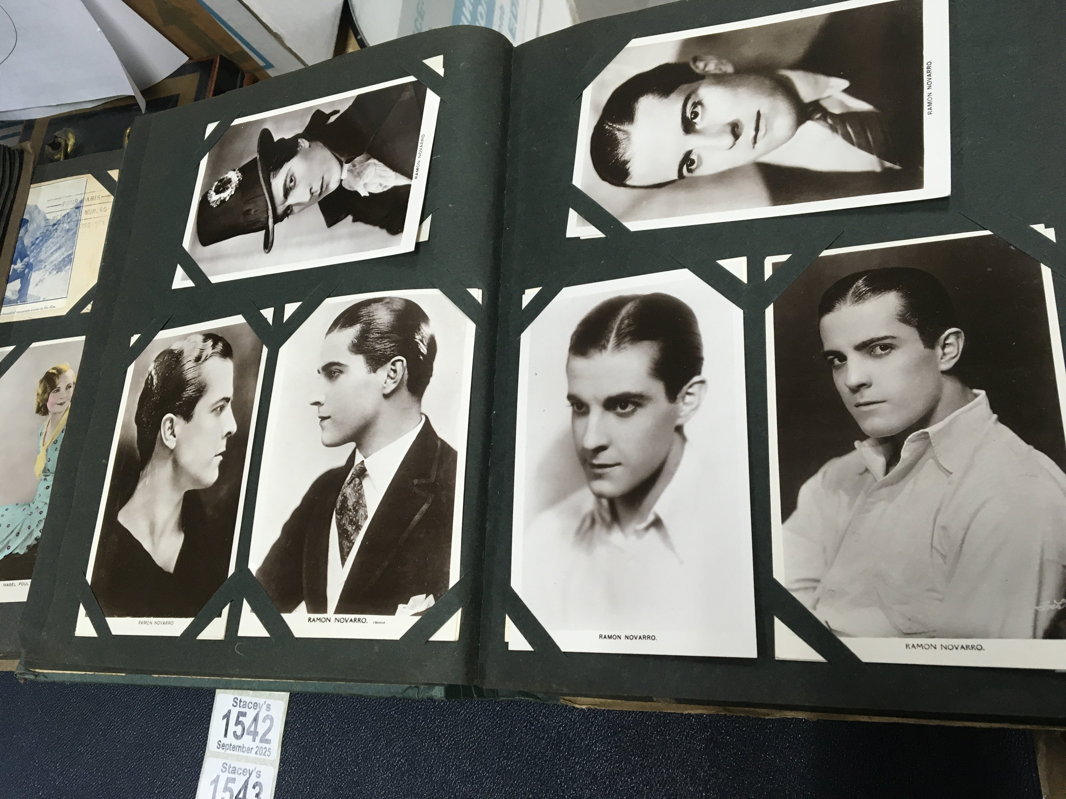 Four albums containing postcards including Edwardian and later film stars .