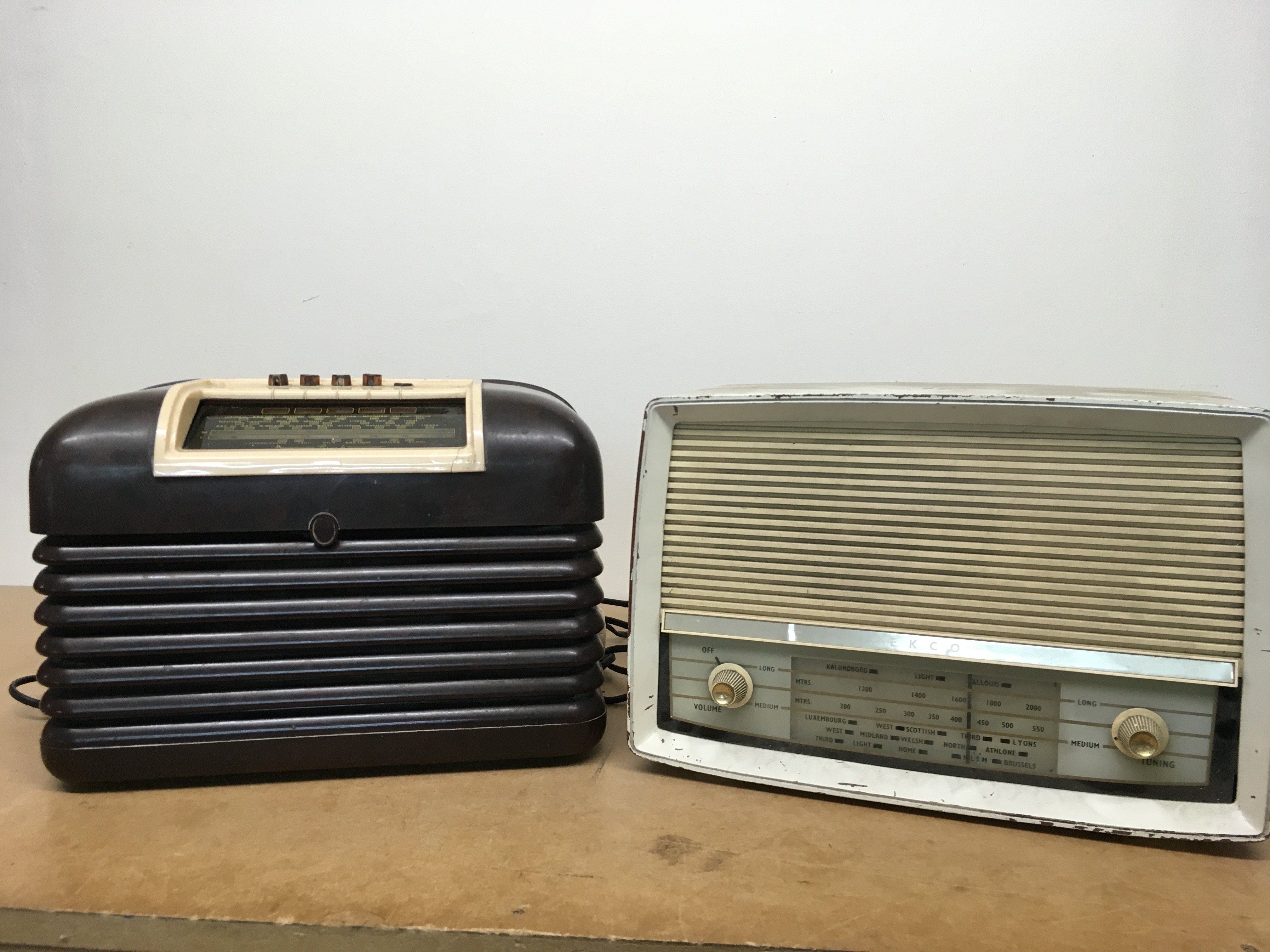 Two vintage radios, Ekco and a Bush
