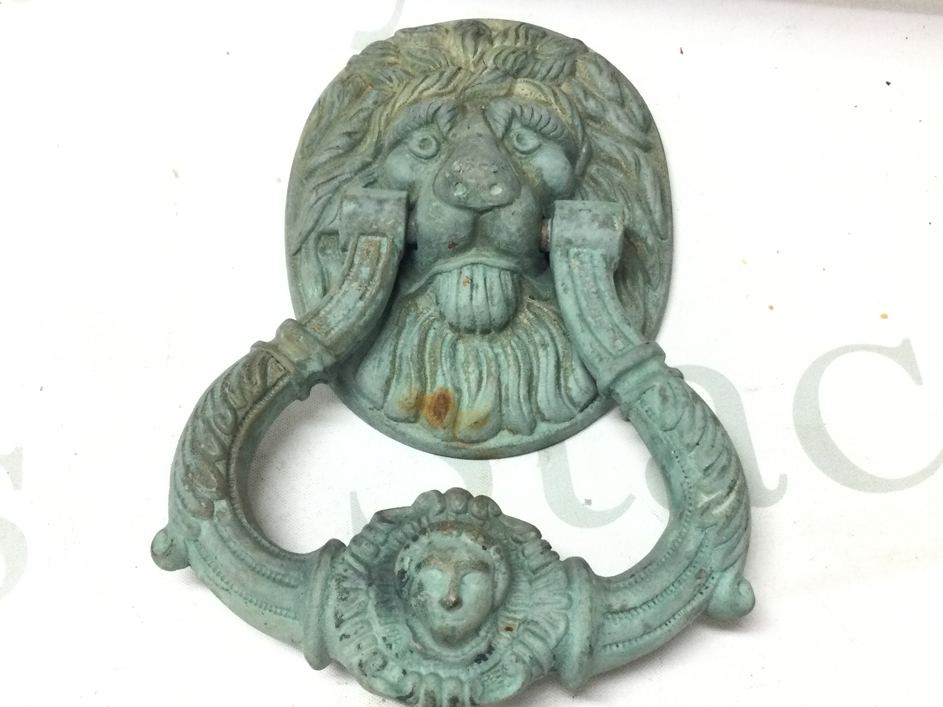 Large bronze Victorian door knocker , 19Cm tall. Postage category B