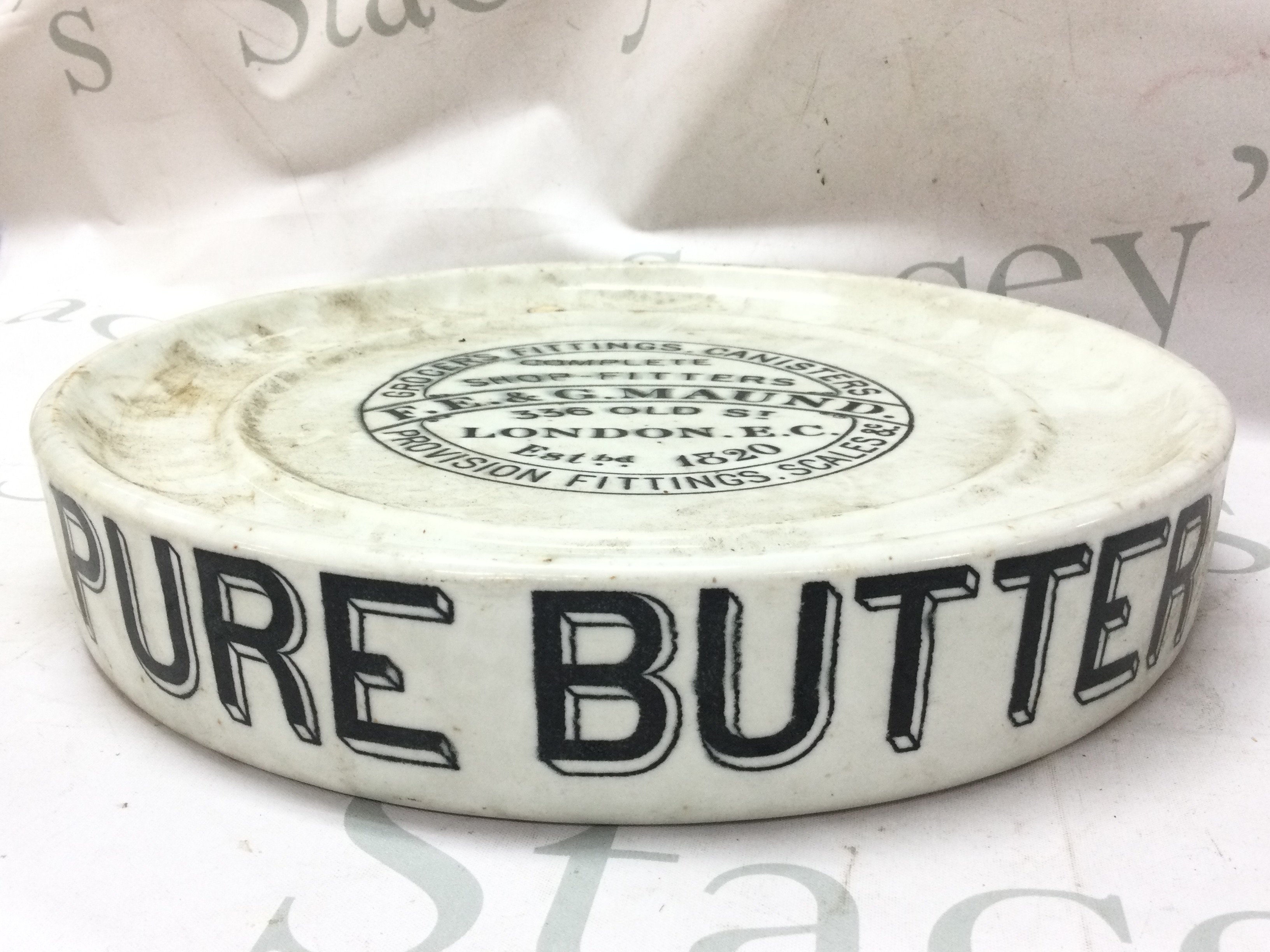 Pure butter ceramic slab by F.E & G. Maund . This lot cannot be posted