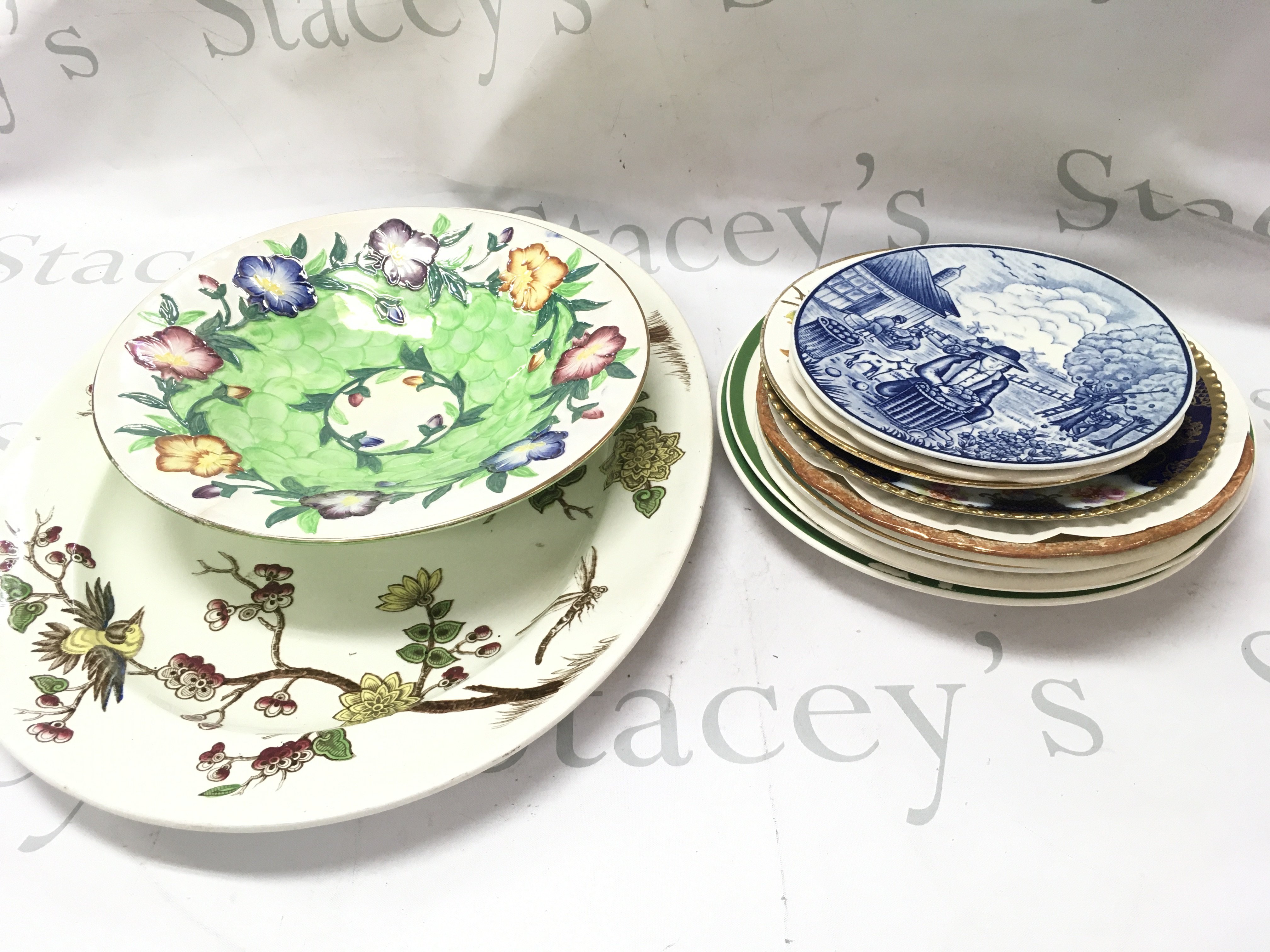 A collection of plates including Delfts, Branchages, Maling etc . This lot cannot be posted