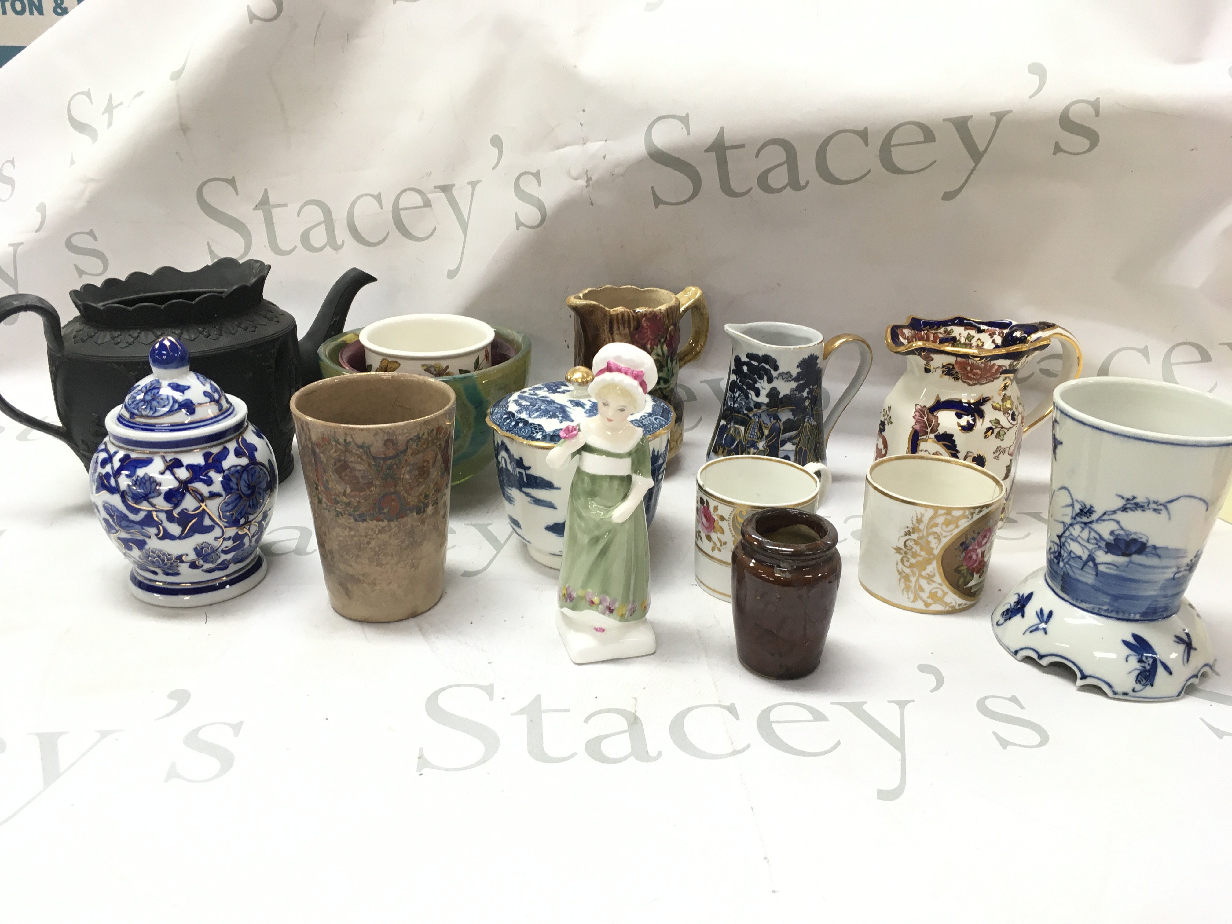 A collection of ceramics including Doulton figure Ruth, Masons, Portmeirion Botanic garden, this lot cannot be posted