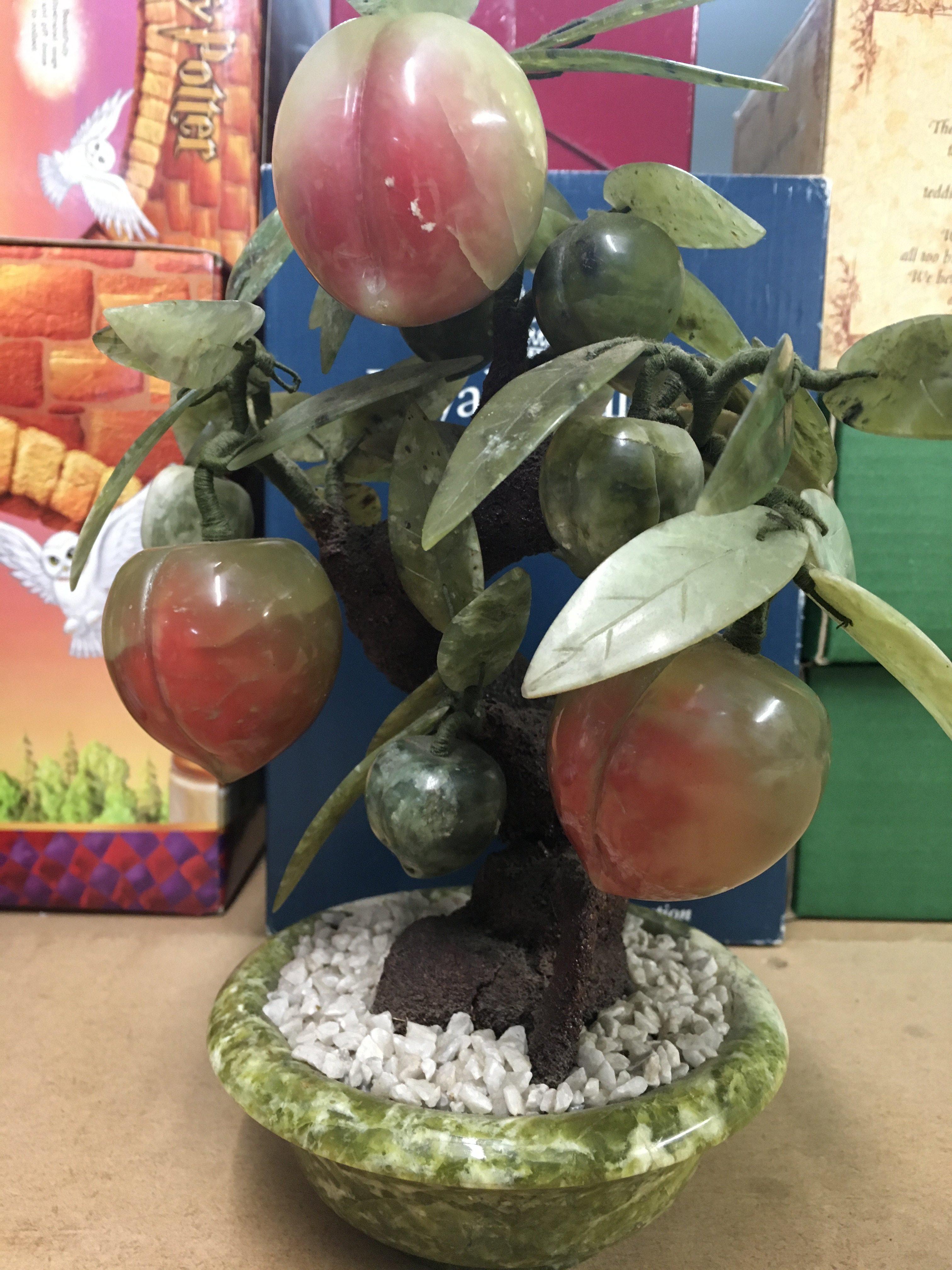 A Chinese hard stone carving in the form of a tree of life .- NO RESERVE