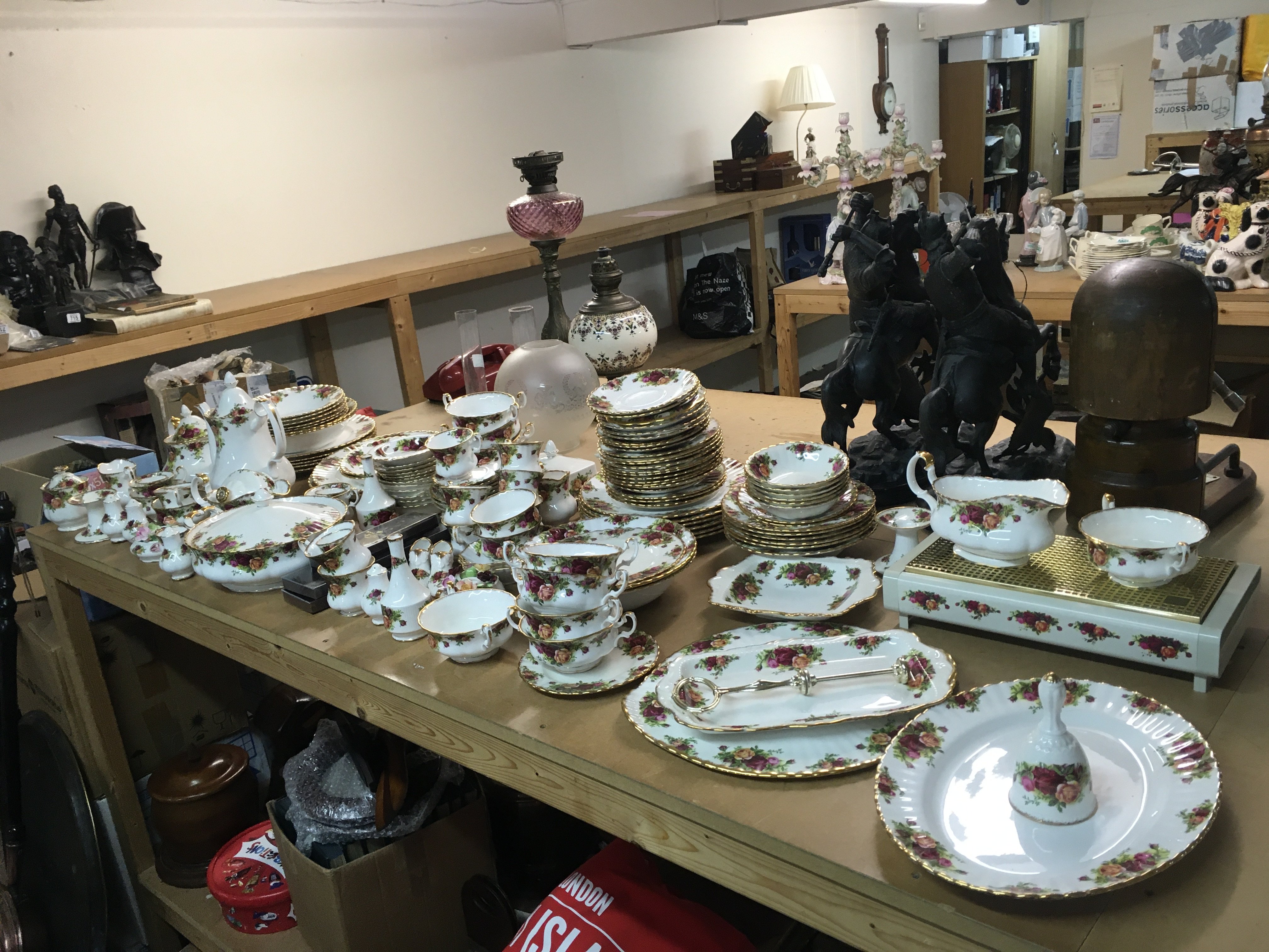 A large collection of Royal Albert Old country rose including cups, bowls , plates etc. this lot cannot be posted
