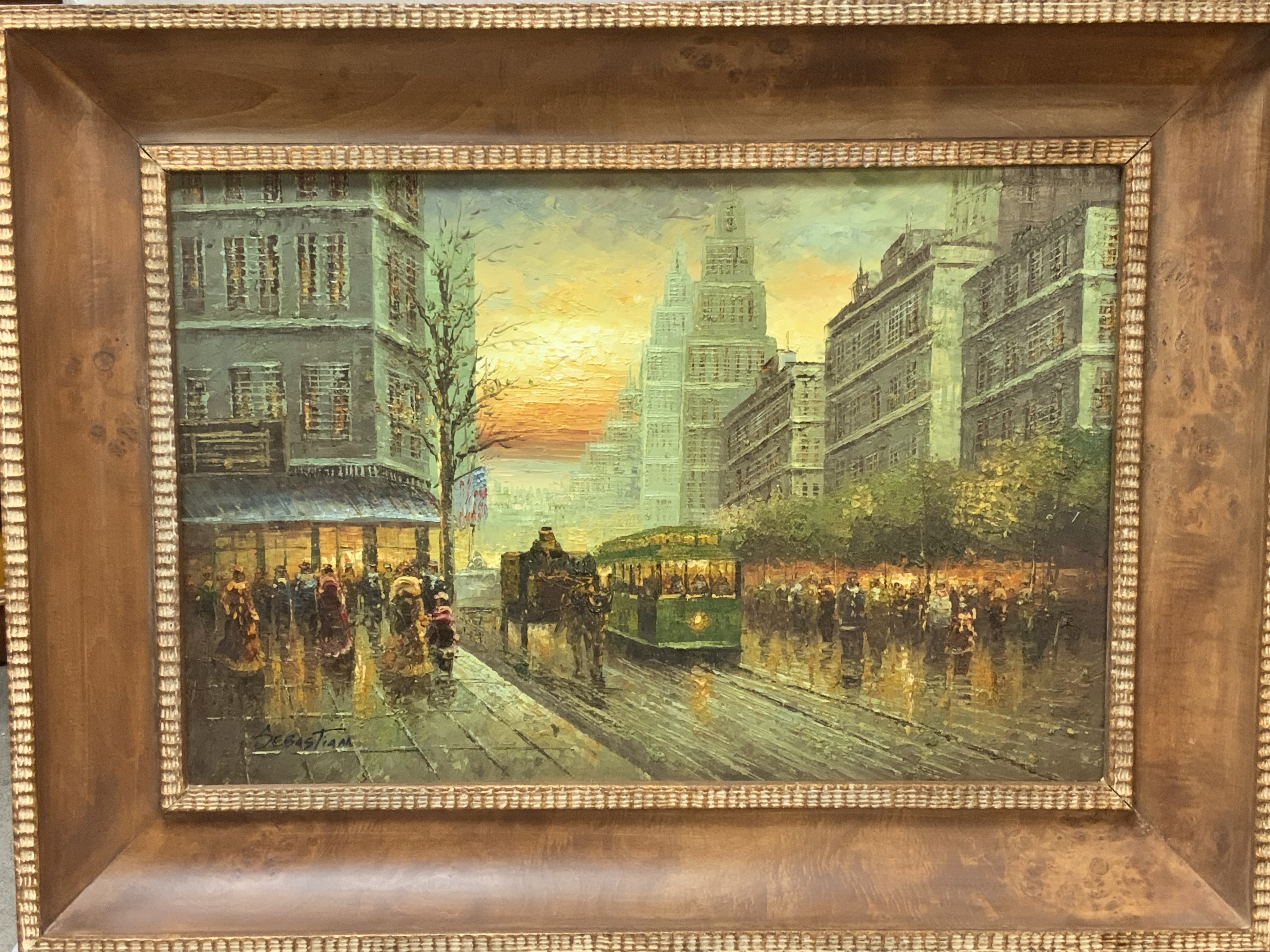 A winter view of New York cityscape, acrylic on canvas, 119cm x 89cm