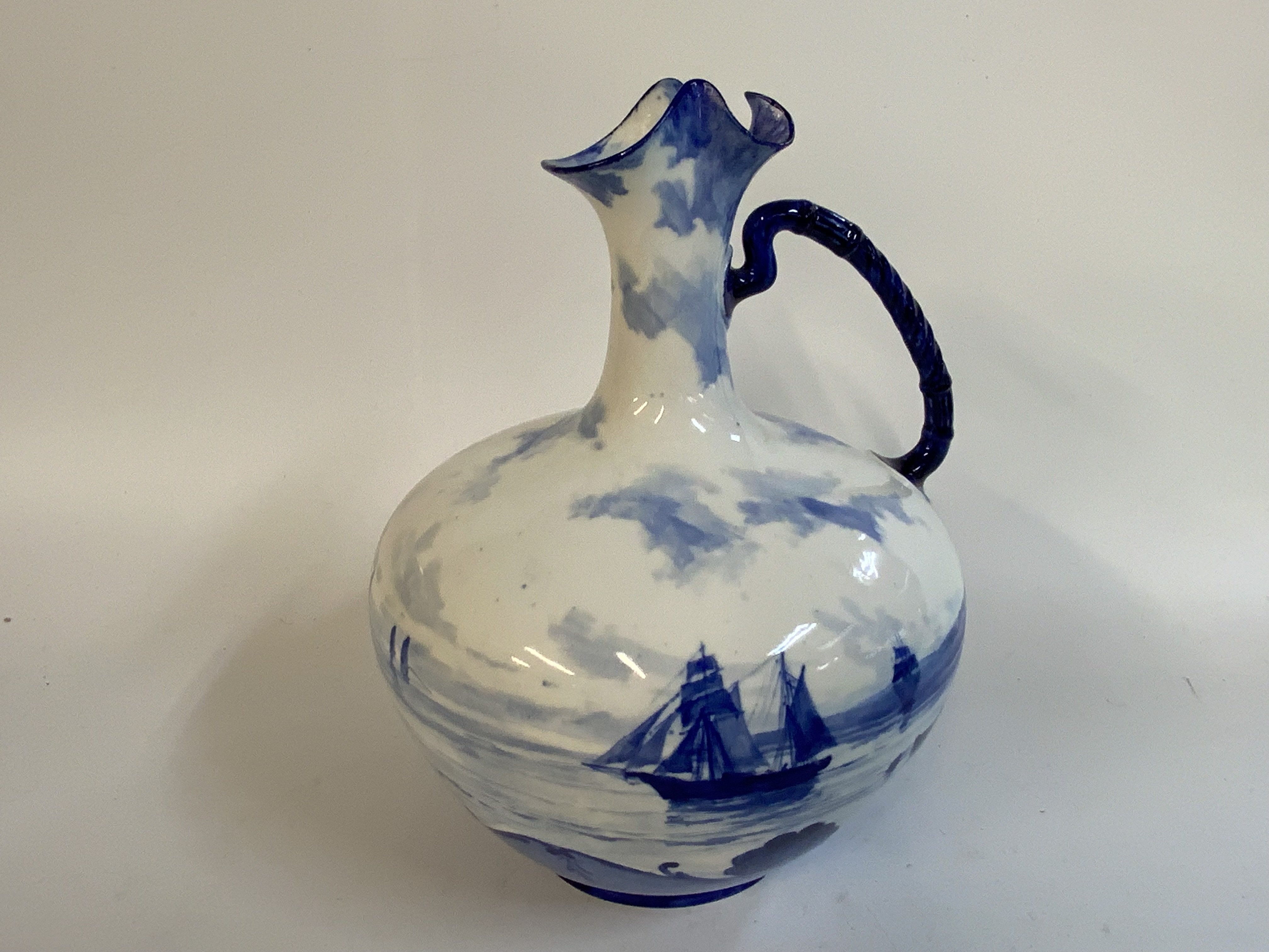 Crown Derby Ewer in the style of W.Dean, 22cm.