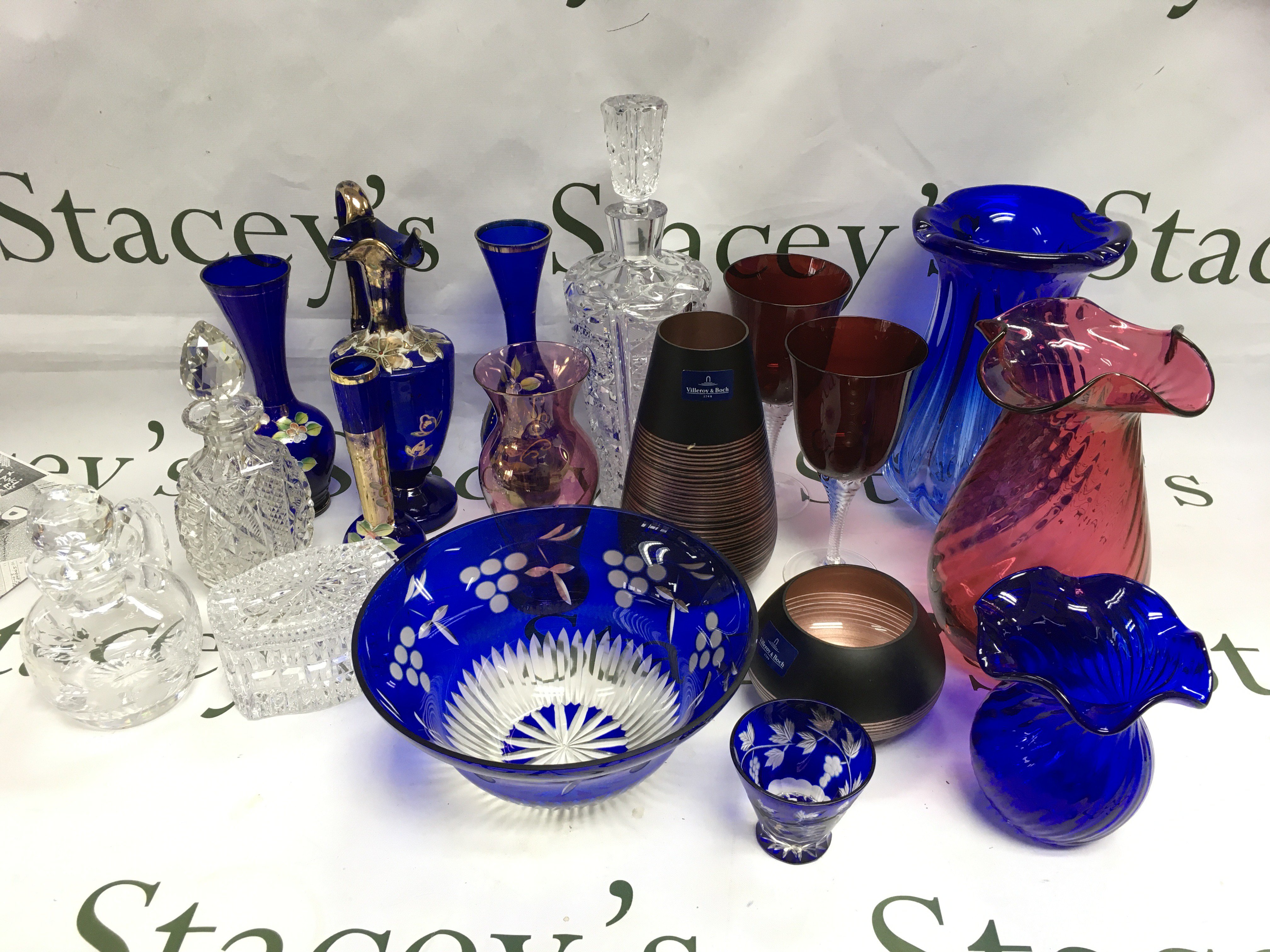 Two boxes of glass and ceramics. Shipping category D.