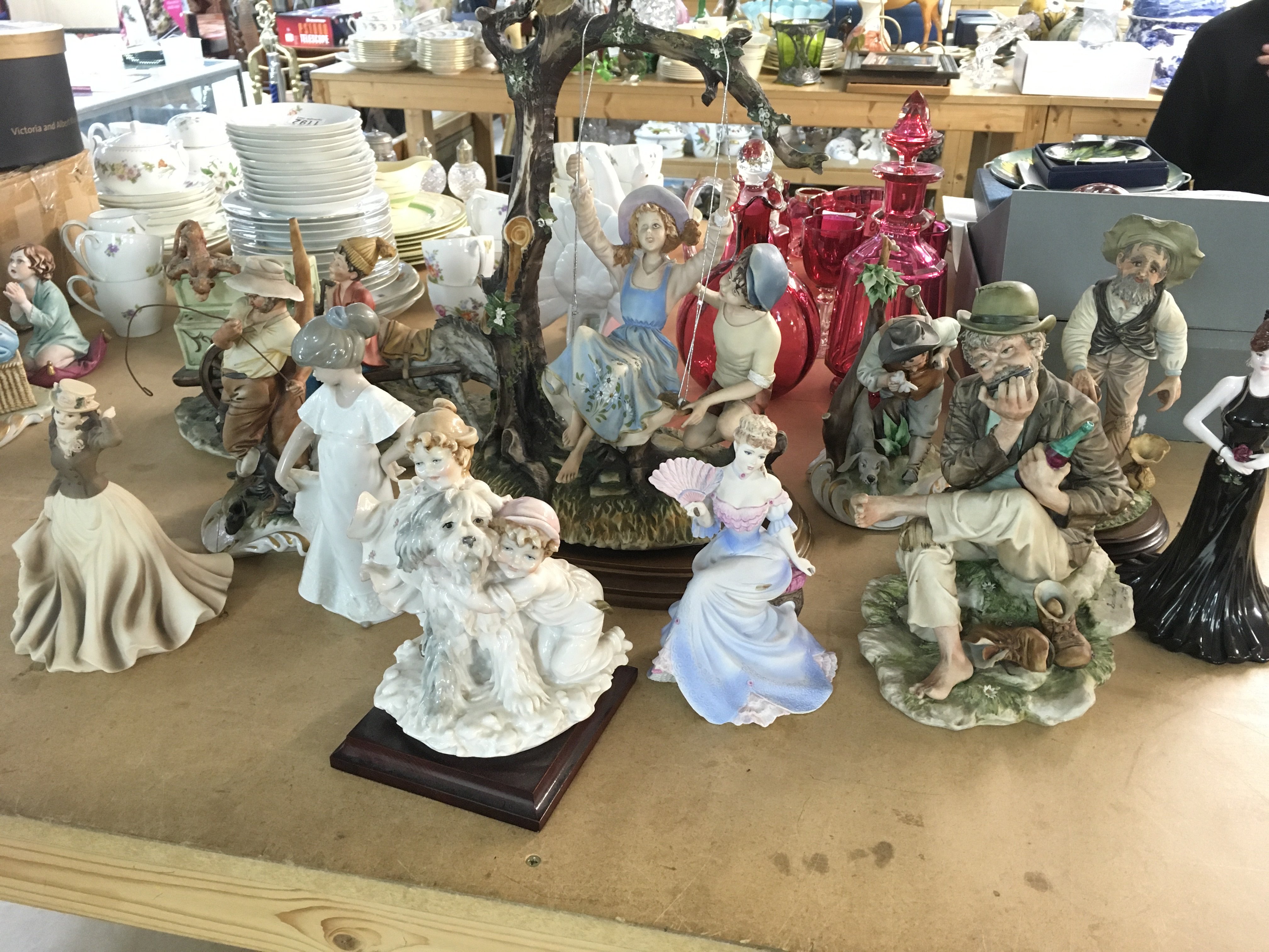 A Collection of figures including Coalport and capodimonte