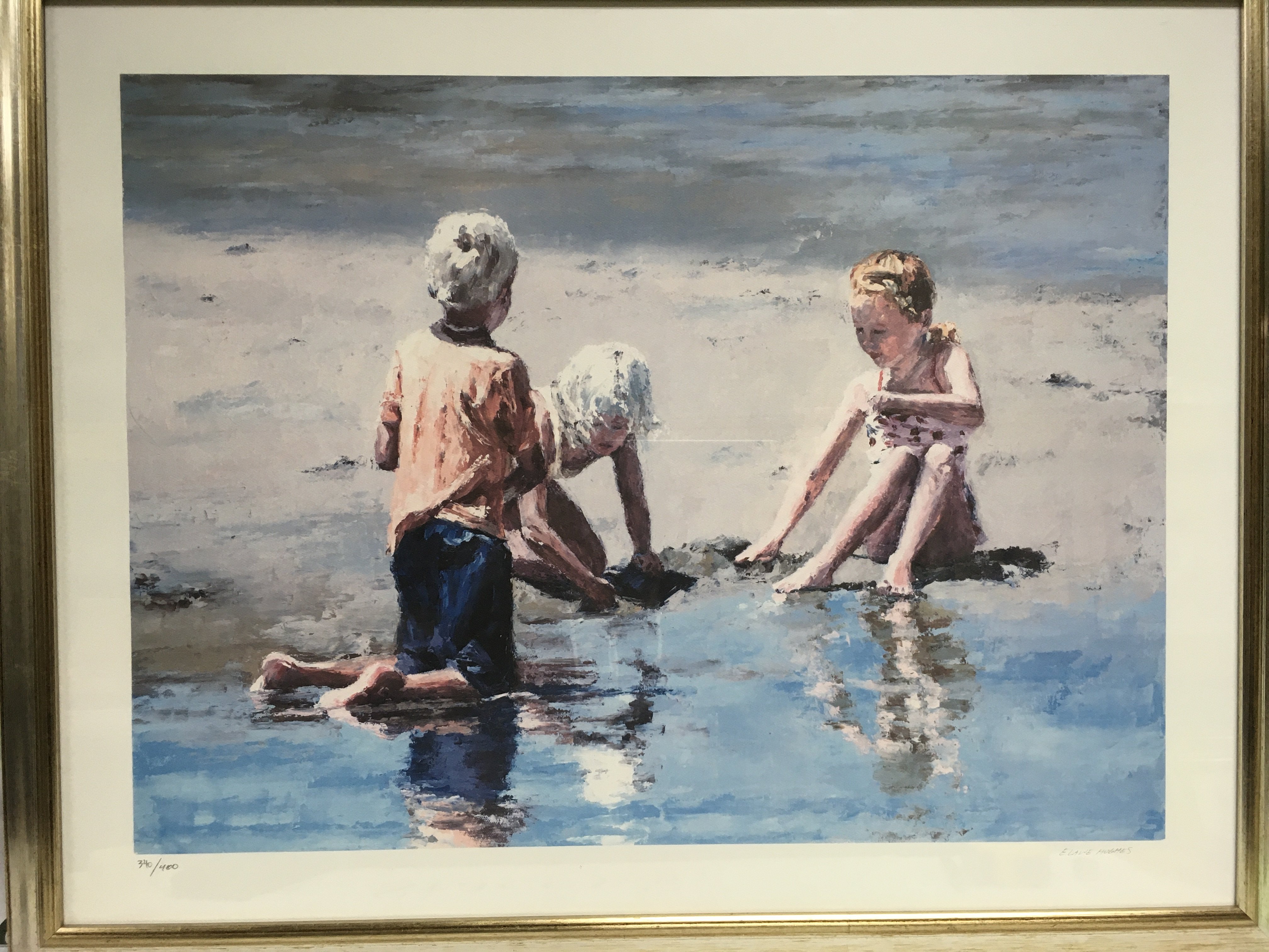 Two framed and glazed Elaine Hughes limited edition prints, hand numbered and signed plus one other limited edition print (3). Largest approx 86cm x 68cm. Shipping category D.