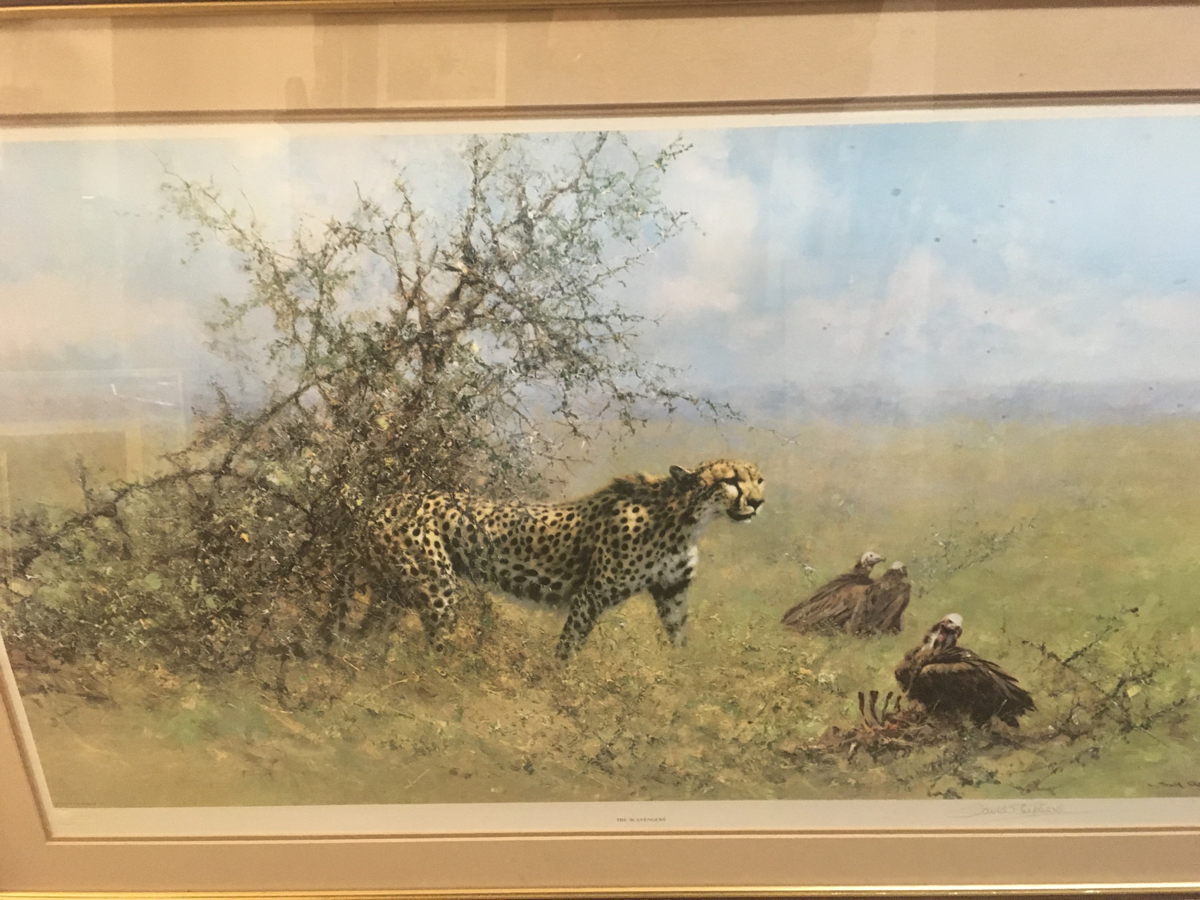 A large David Shepherd print deputing a cheater , 100cm x 66 cm