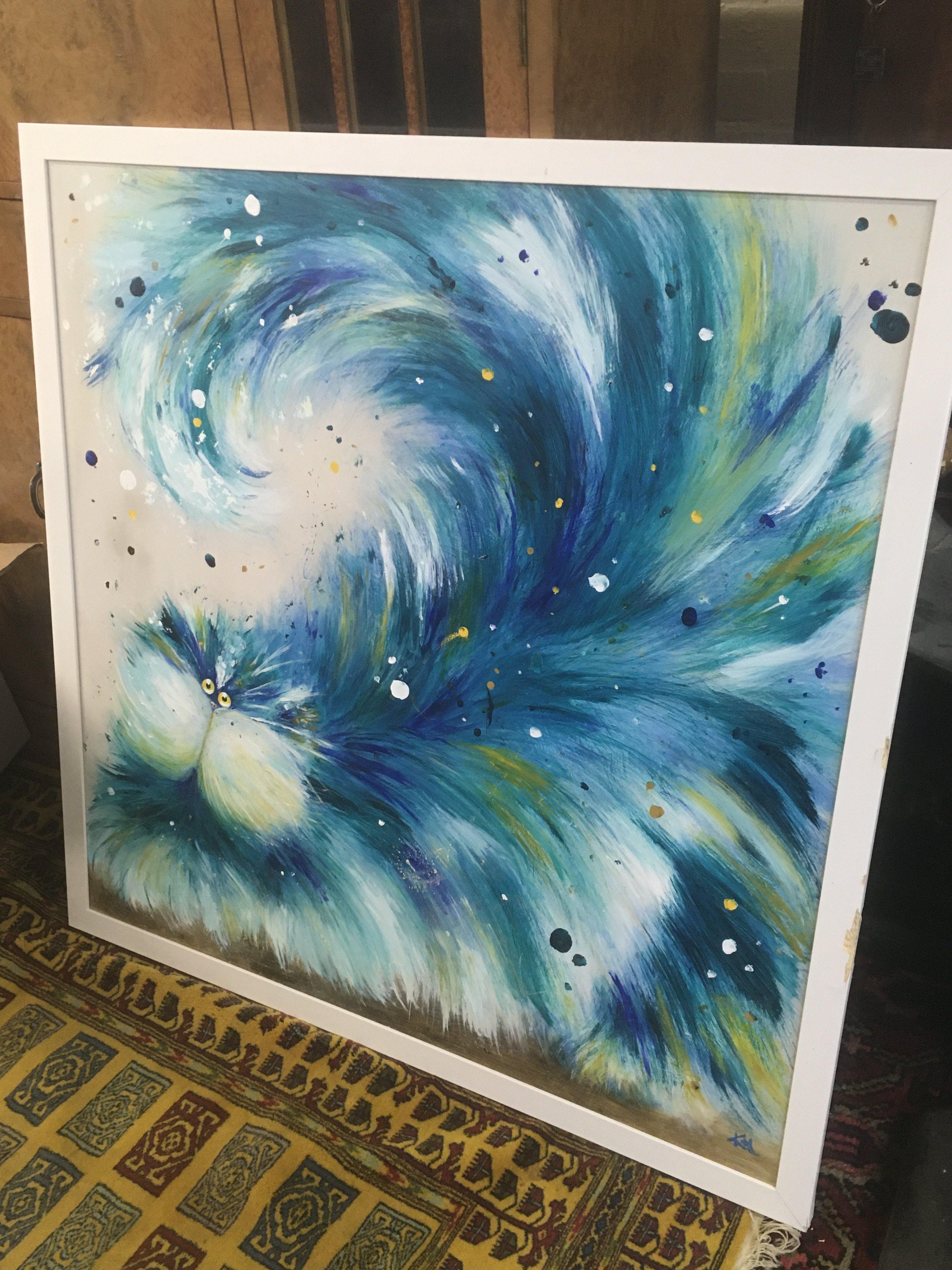 A collection of framed pictures including three signed Kay Boyce prints, Bexhill clock tower watercolour, Seacat by Kim Haskins modern framed watercolour , 98x98cm. No reserve